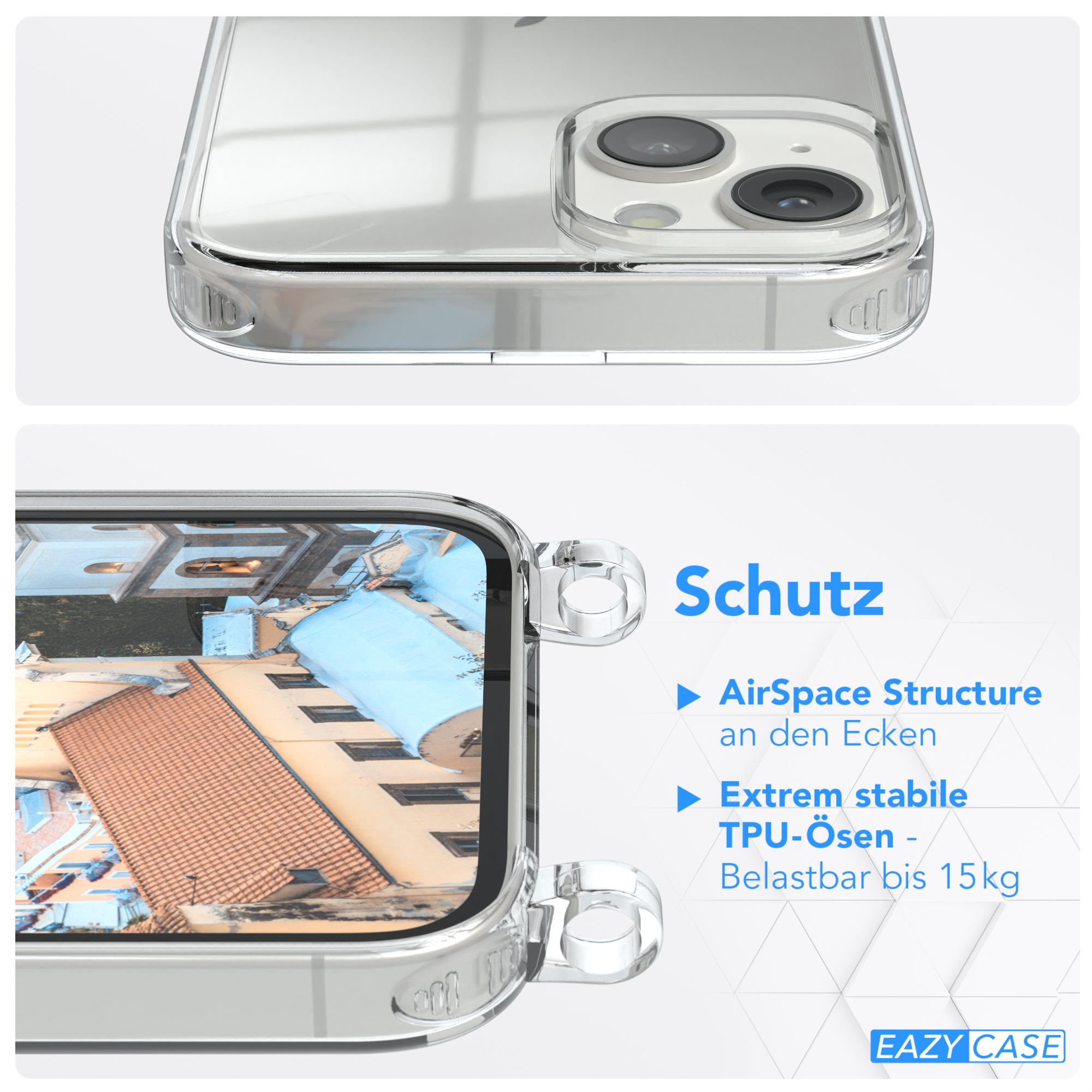 iPhone 14 transparente Hülle + Kordel