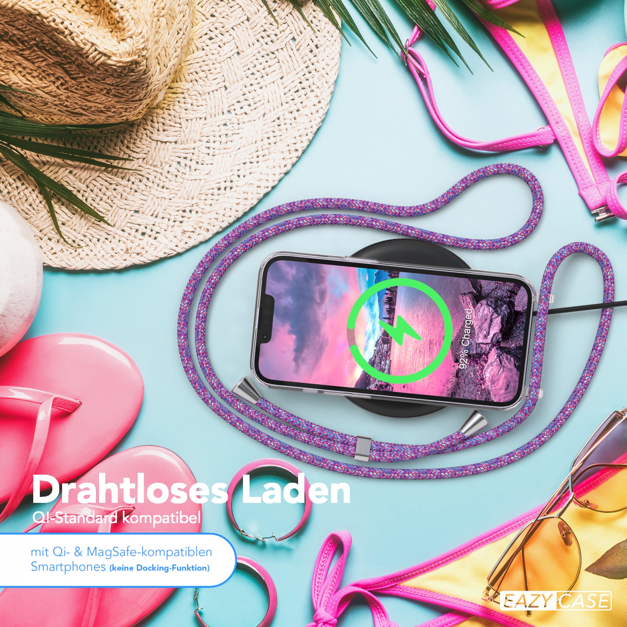 iPhone 14 transparente Hülle + Kordel