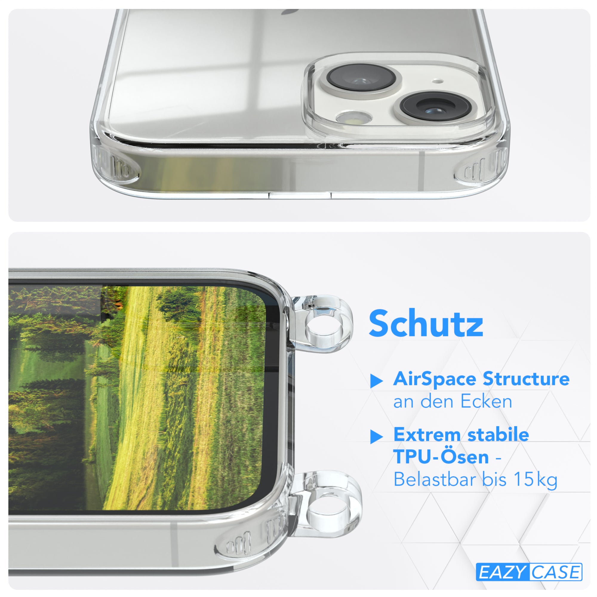 iPhone 14 transparente Hülle + Kordel