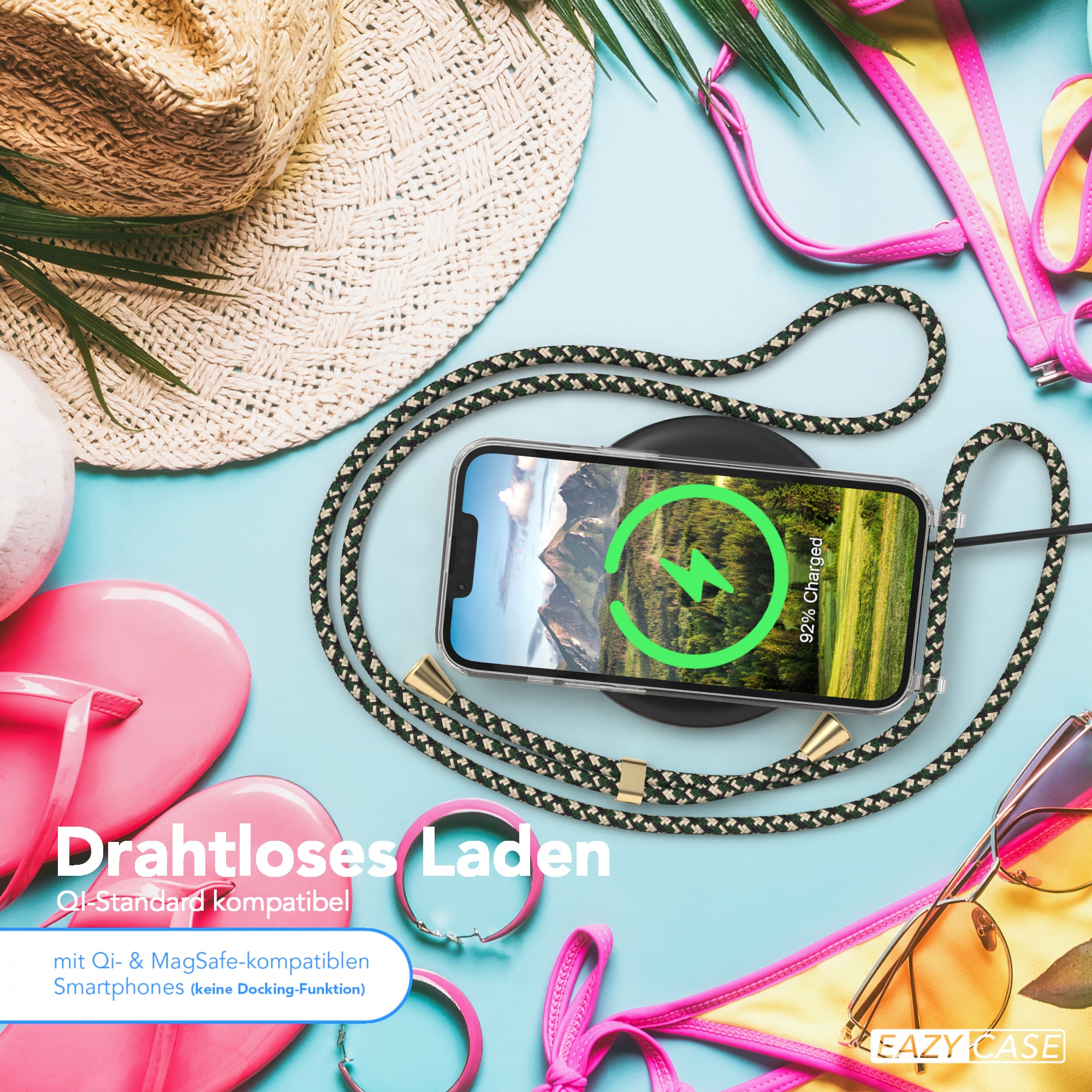 iPhone 14 transparente Hülle + Kordel