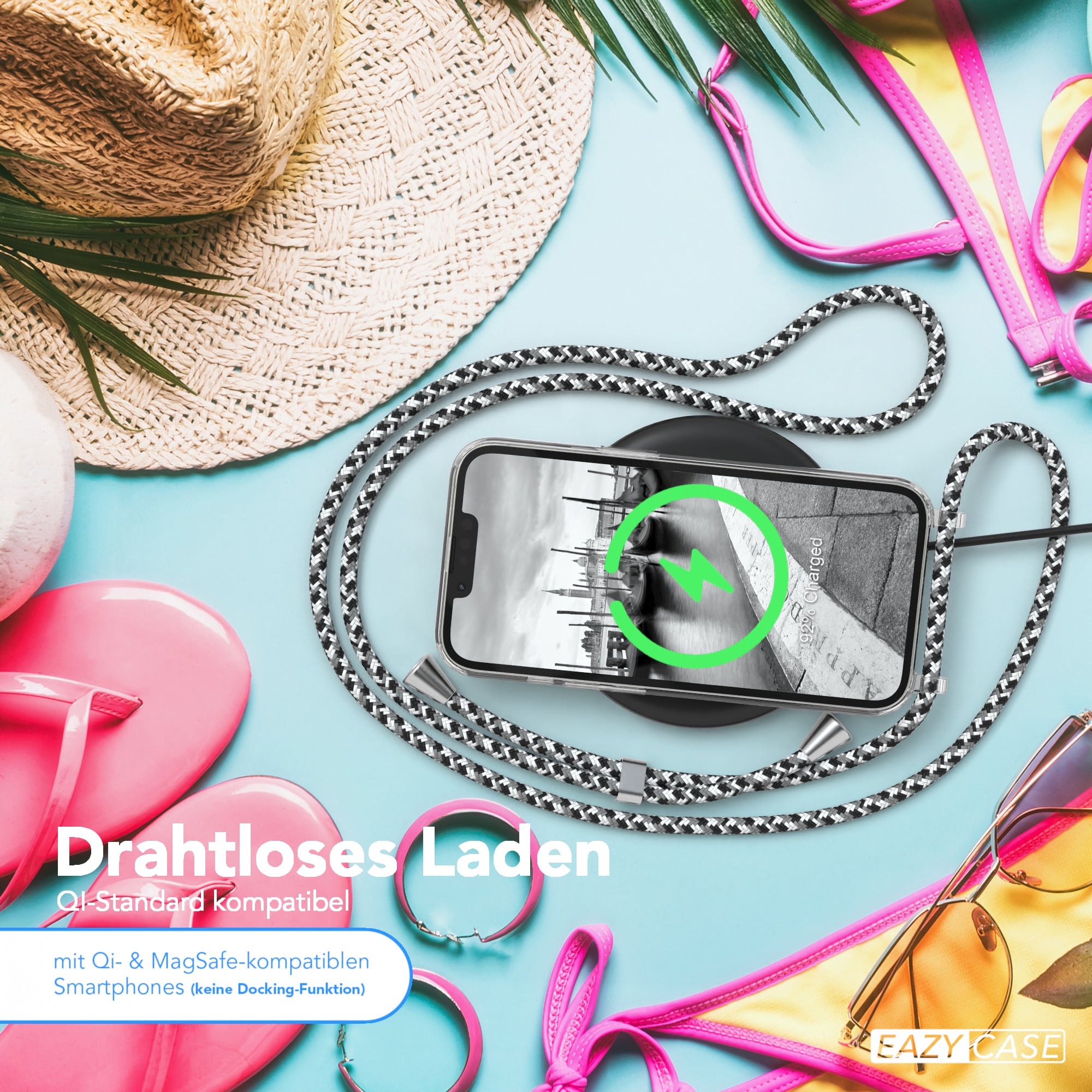 iPhone 14 transparente Hülle + Kordel