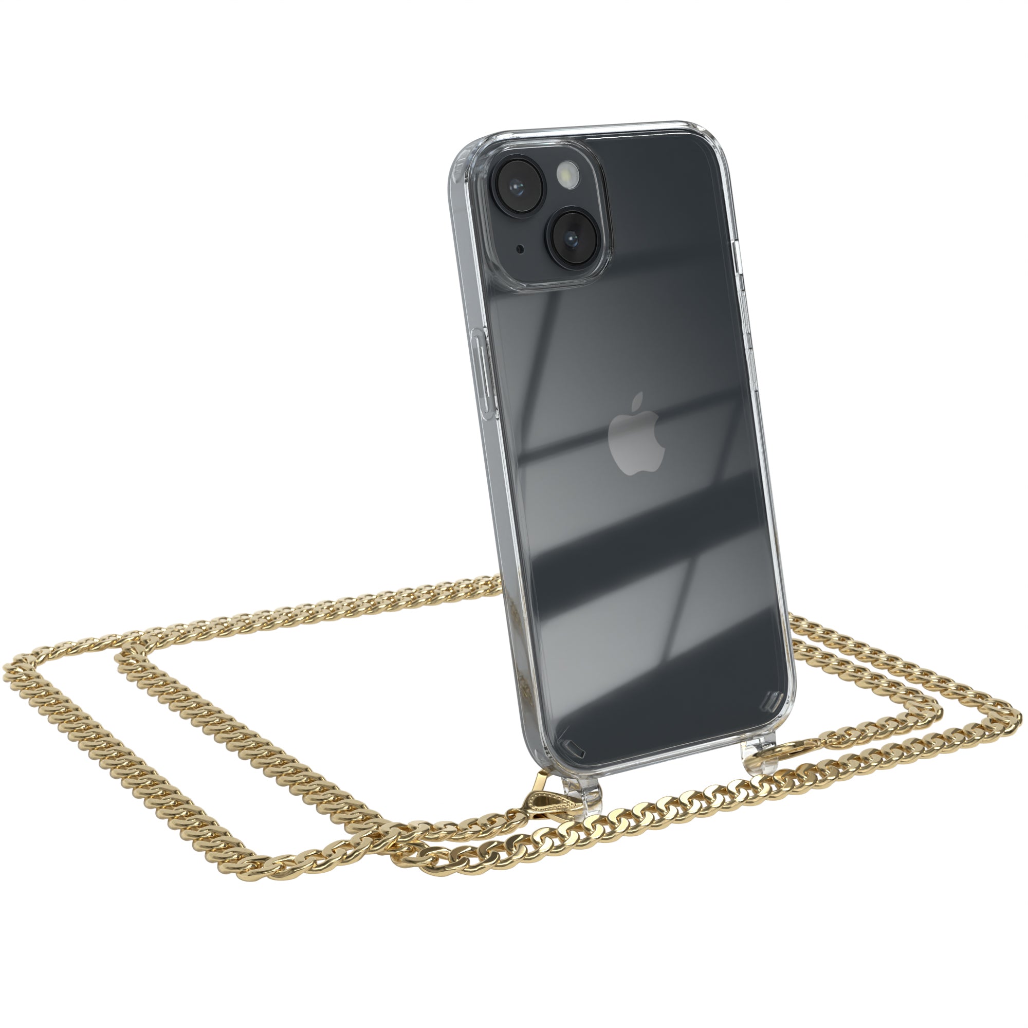 iPhone 14 Hülle mit Metallkette + Schwarze Kordel