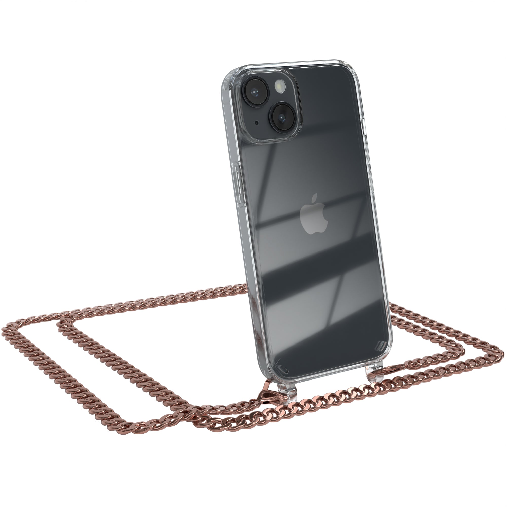 iPhone 14 Hülle mit Metallkette + Schwarze Kordel