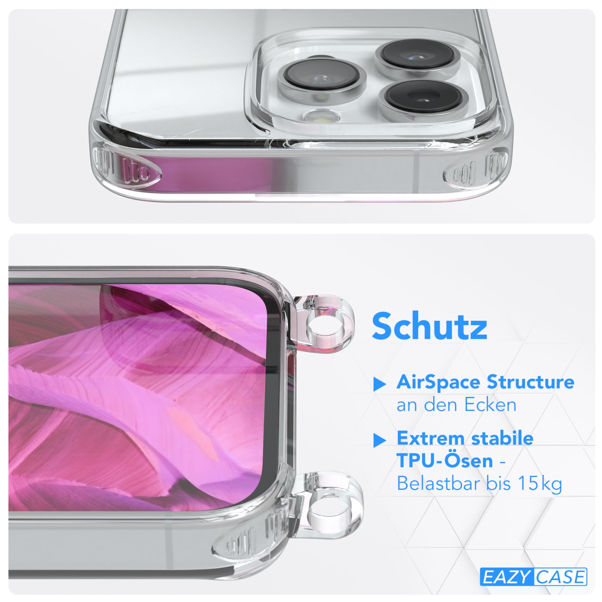 iPhone 14 Pro transparente Hülle + Kordel