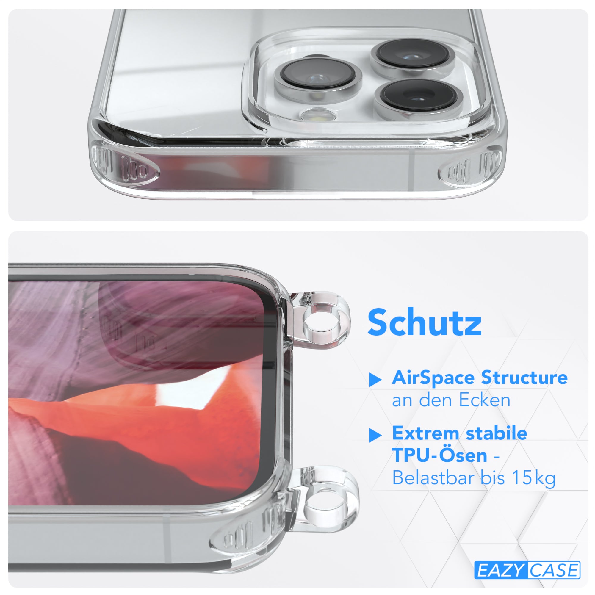 iPhone 14 Pro transparente Hülle + Kordel
