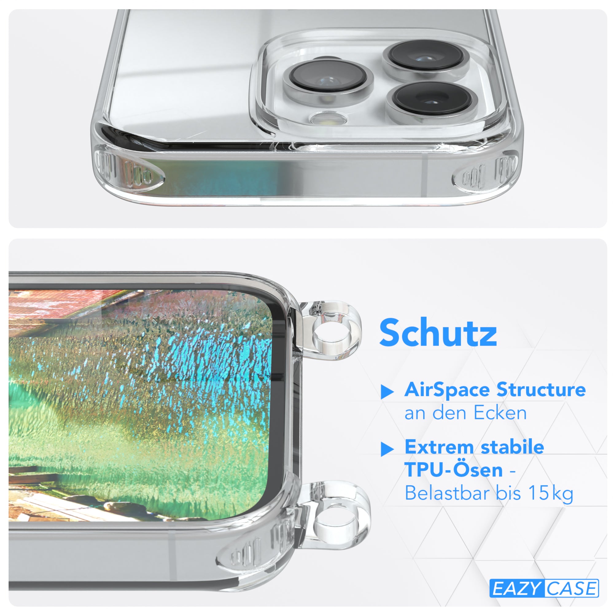 iPhone 14 Pro transparente Hülle + Kordel