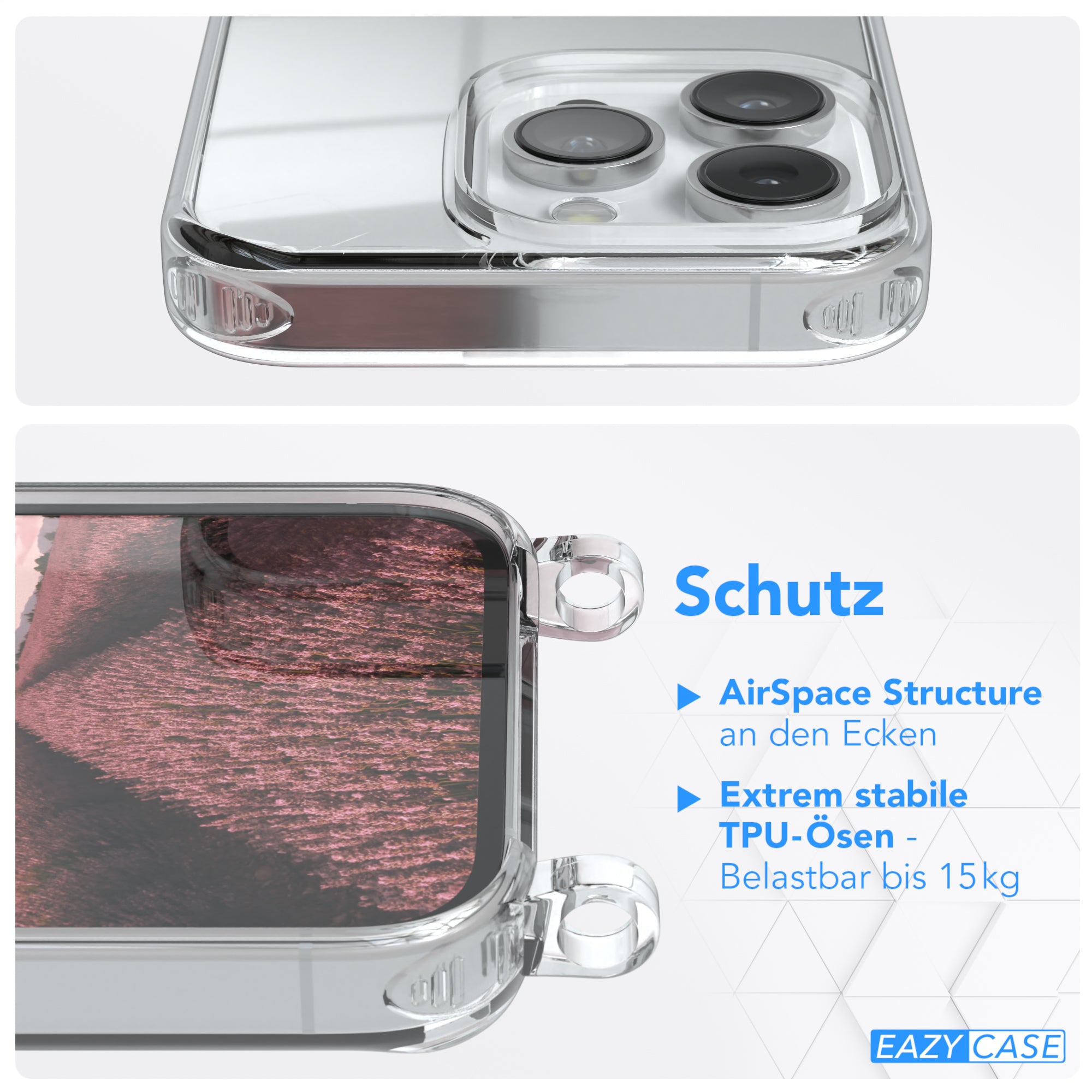 iPhone 14 Pro transparente Hülle + Kordel