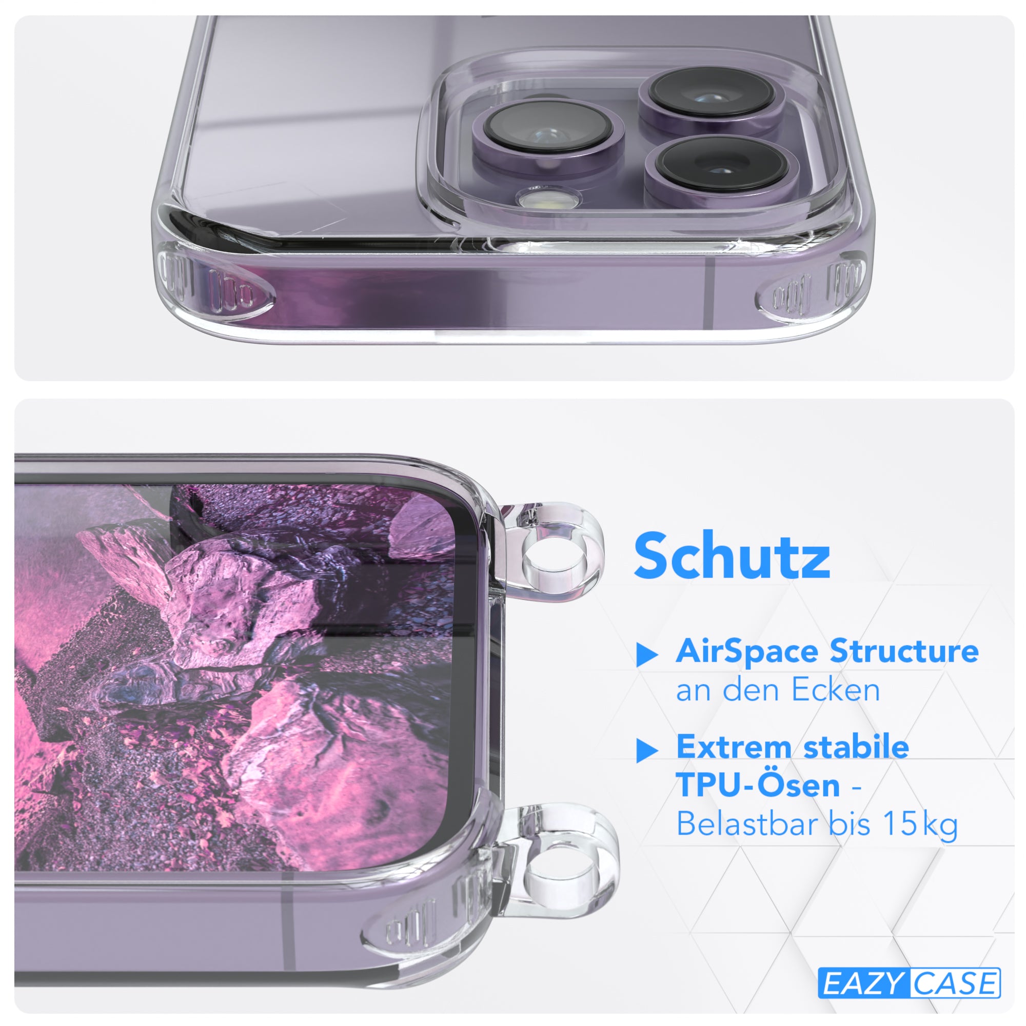 iPhone 14 Pro transparente Hülle + Kordel