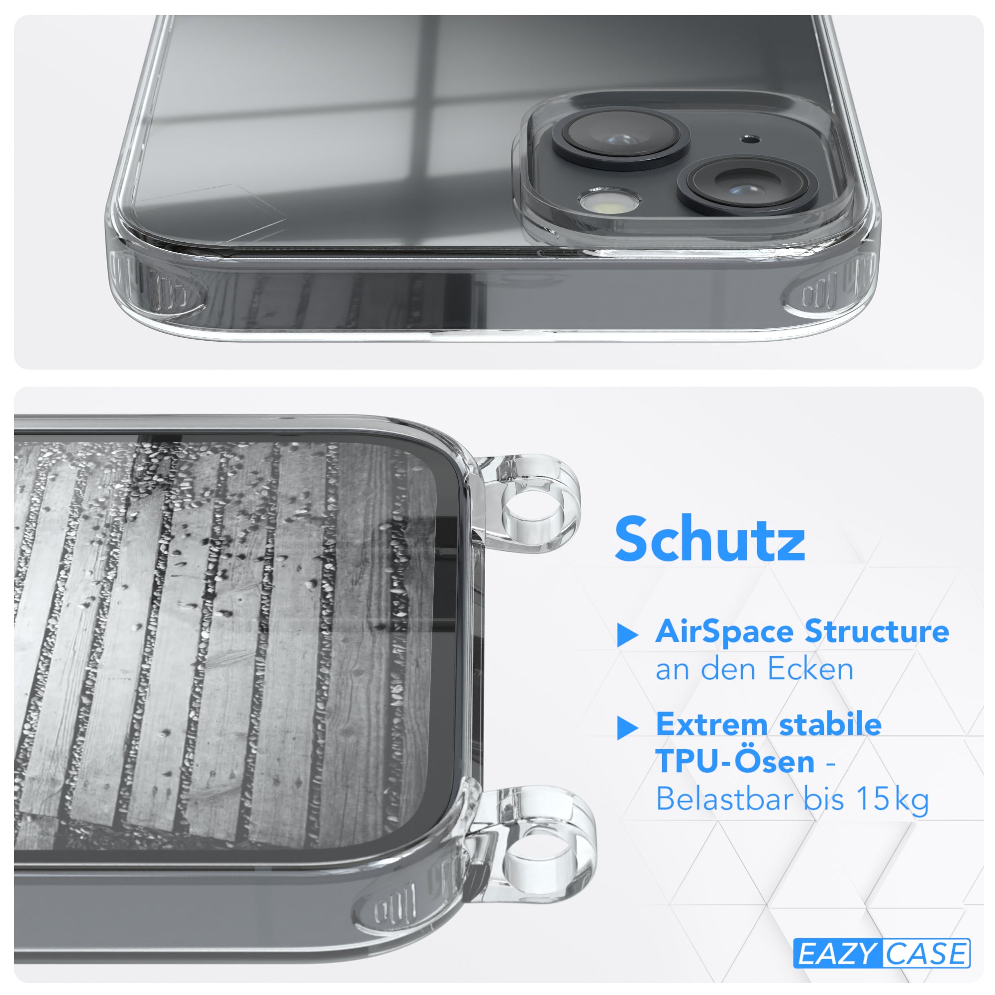 iPhone 14 Plus transparente Hülle + Kordel