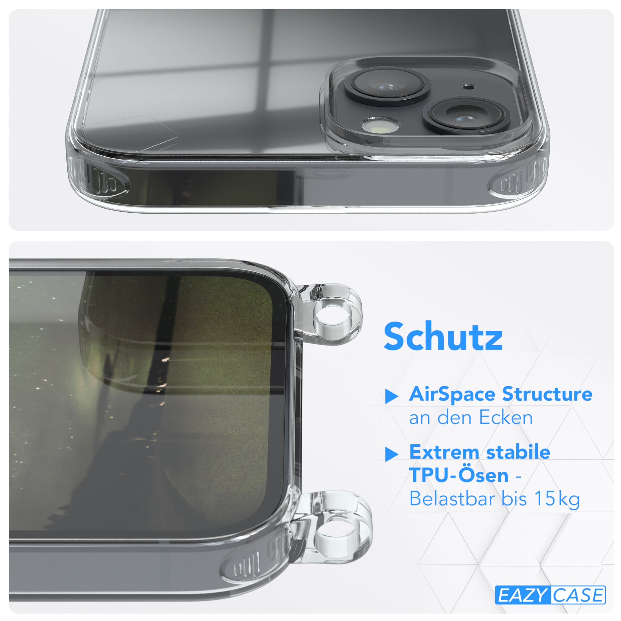 iPhone 14 Plus transparente Hülle + Kordel
