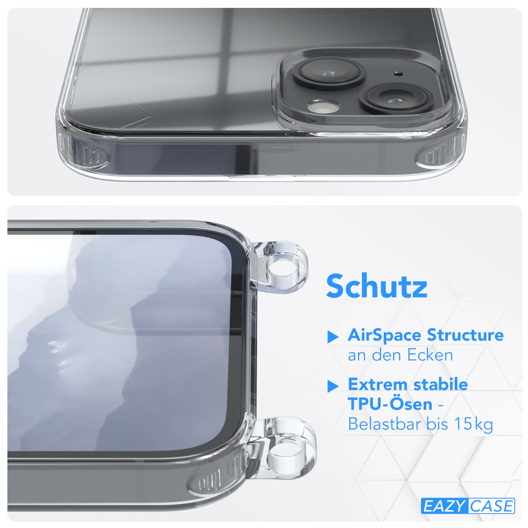 iPhone 14 Plus transparente Hülle + Kordel