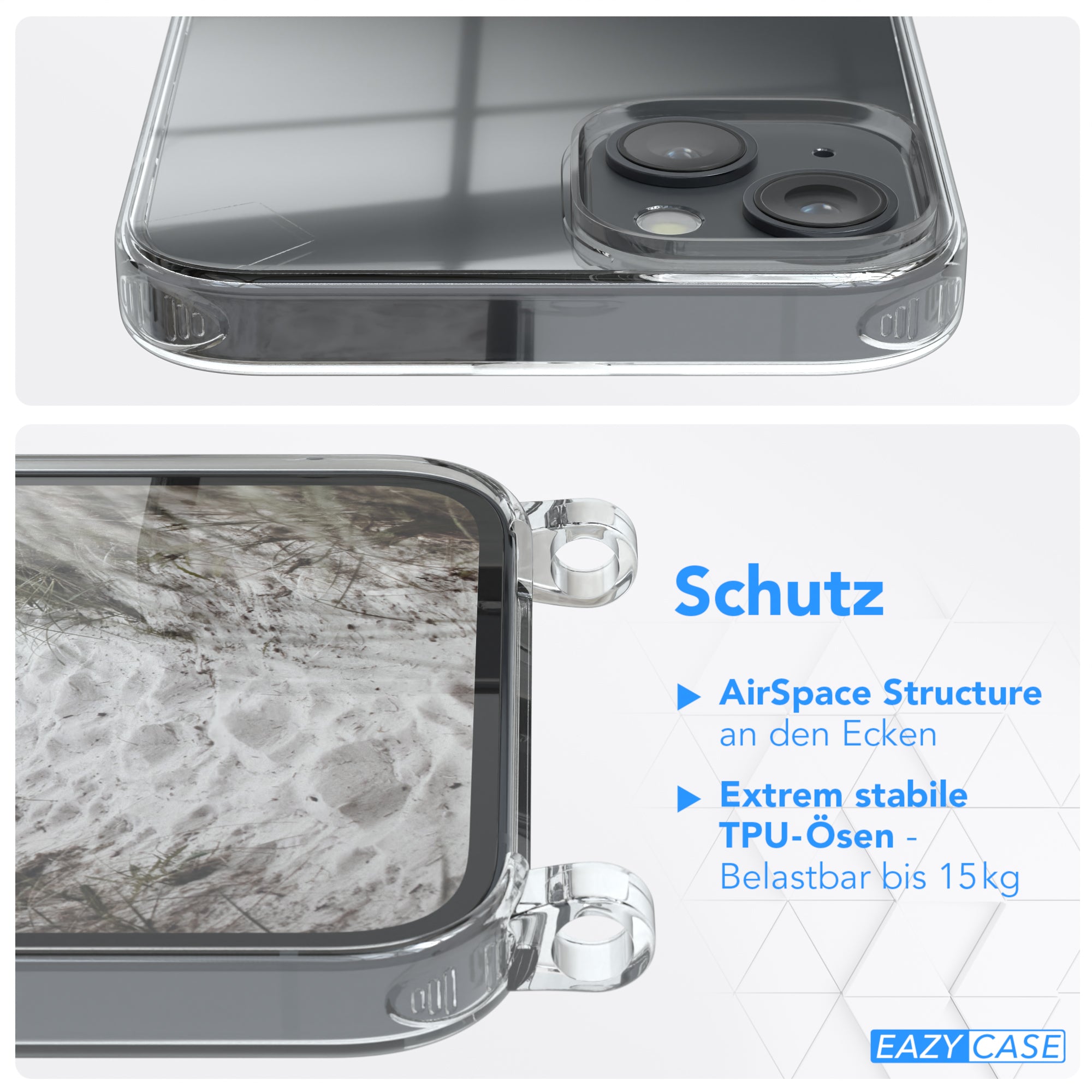 iPhone 14 Plus transparente Hülle + Kordel