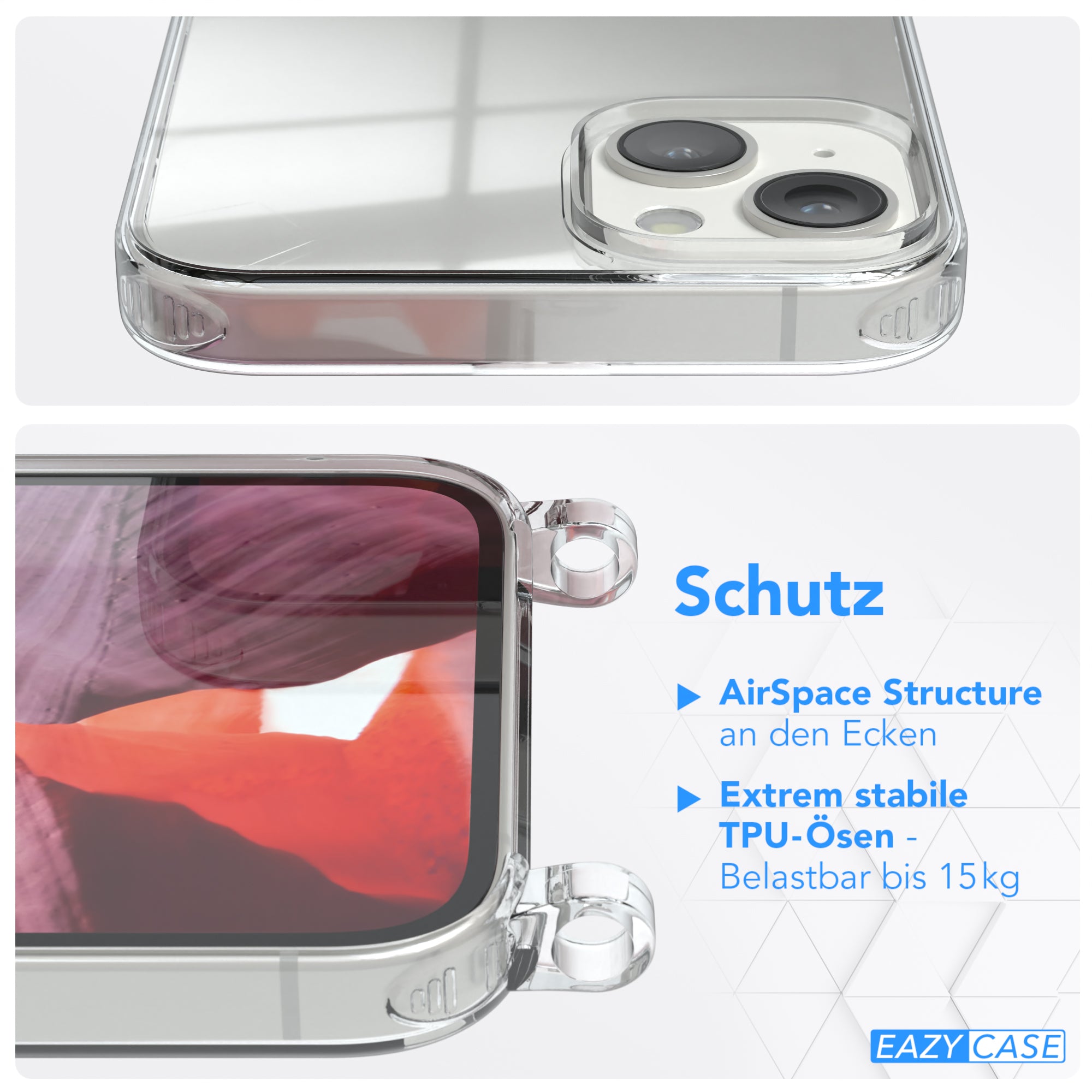 iPhone 14 Plus transparente Hülle + Kordel