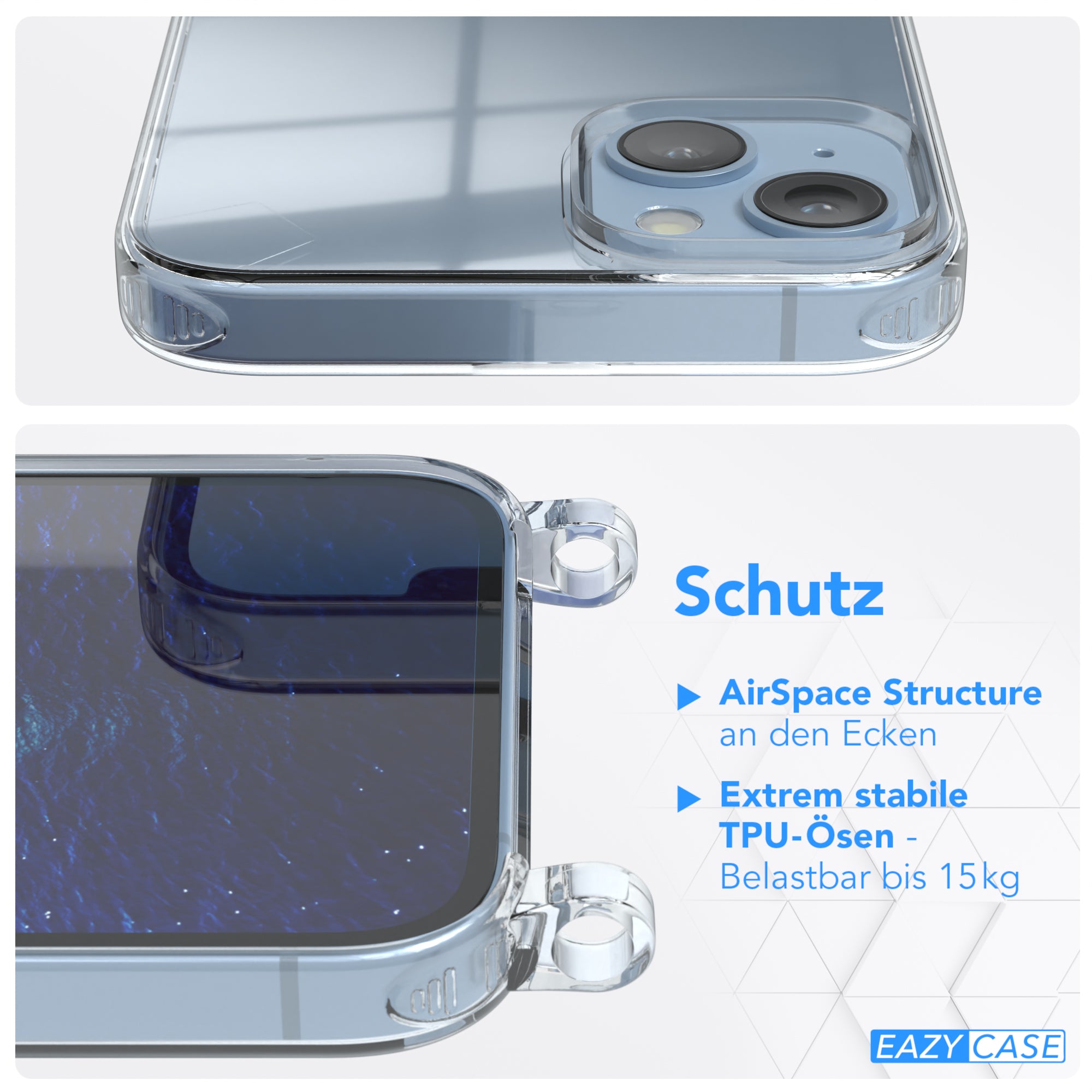 iPhone 14 Plus transparente Hülle + Kordel