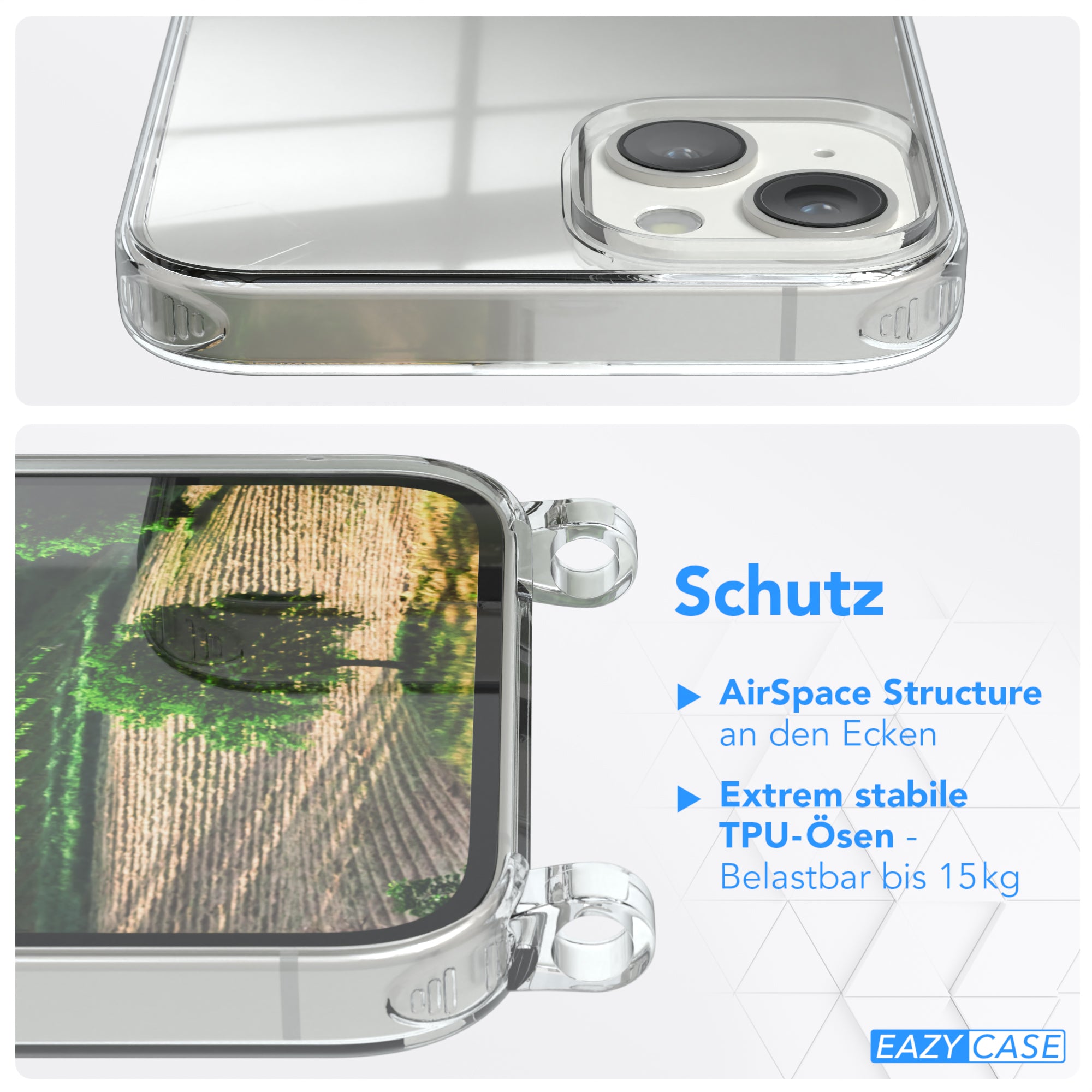 iPhone 14 Plus transparente Hülle + Kordel