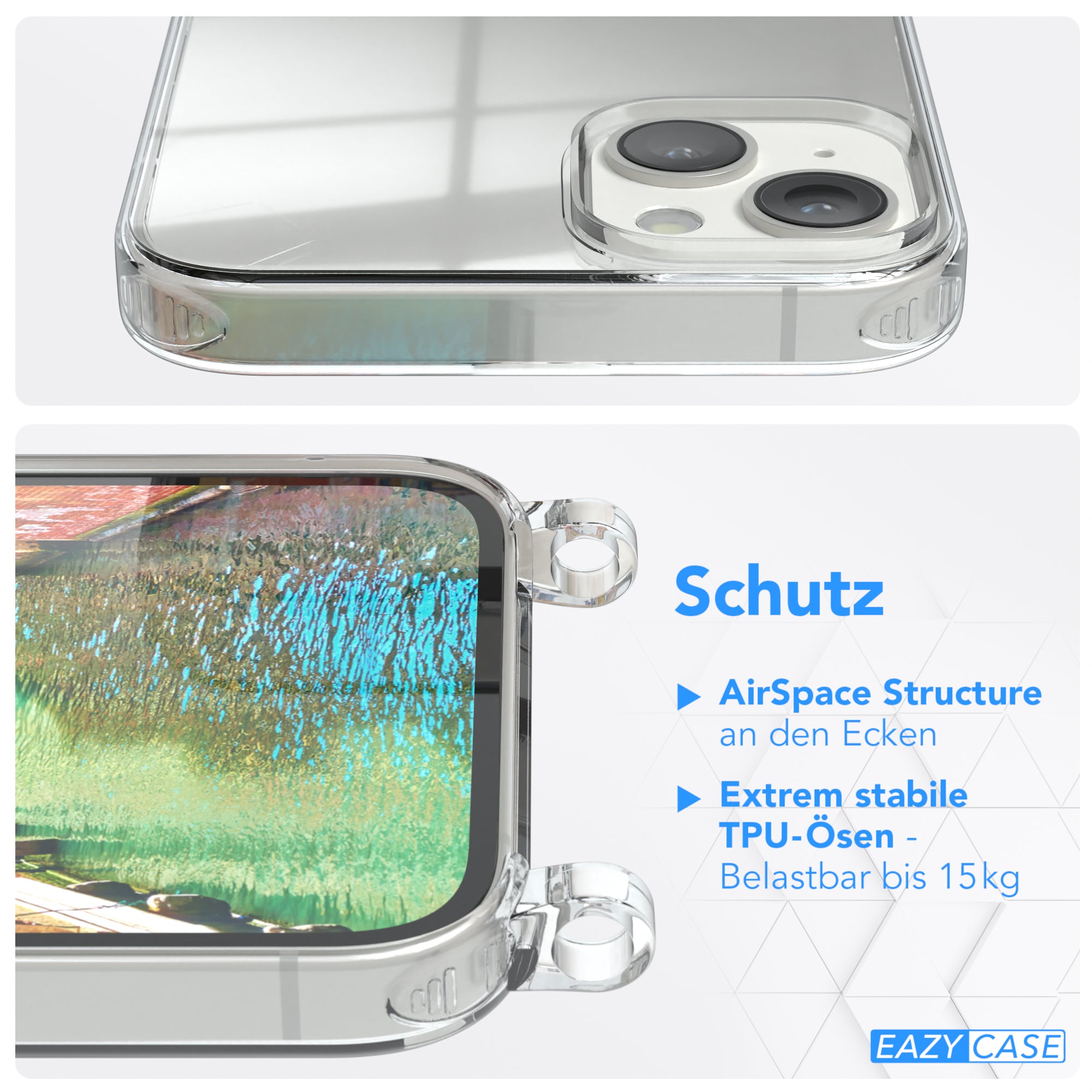 iPhone 14 Plus transparente Hülle + Kordel