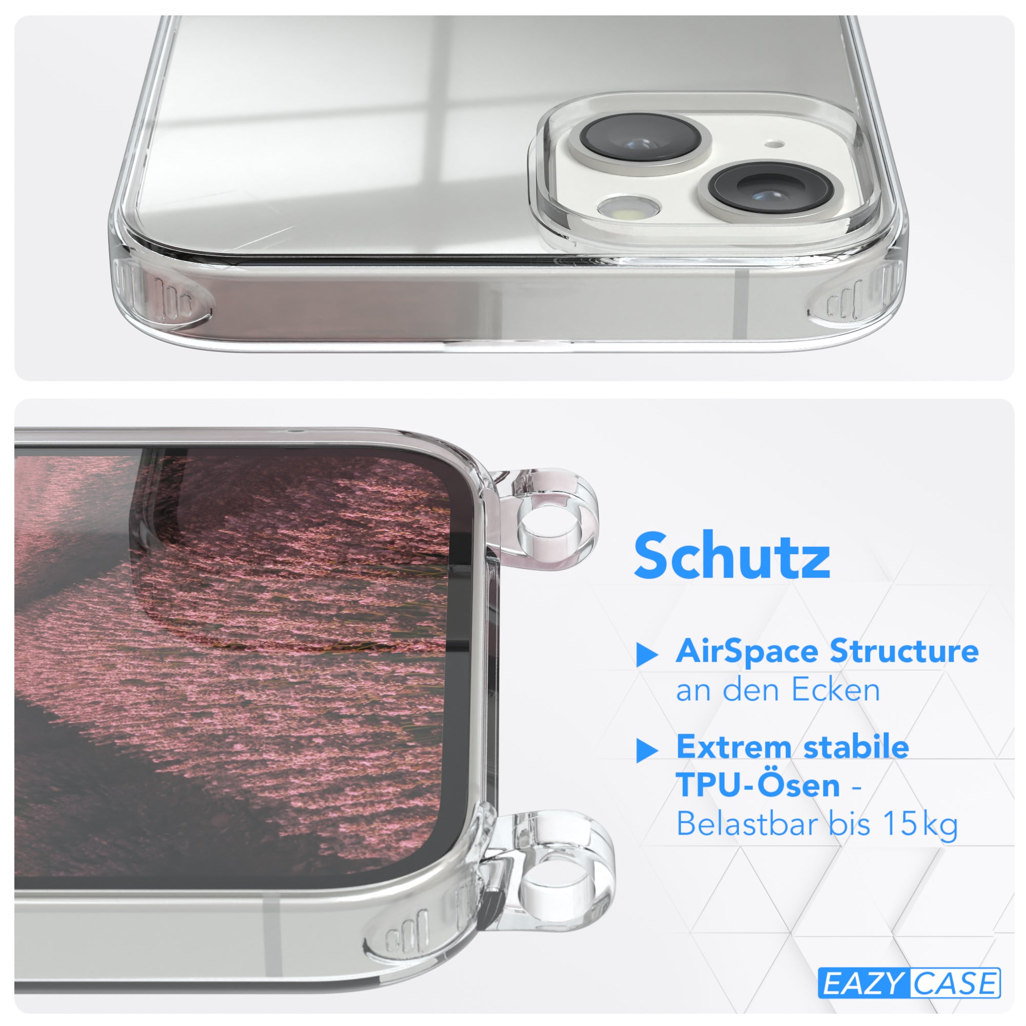 iPhone 14 Plus transparente Hülle + Kordel