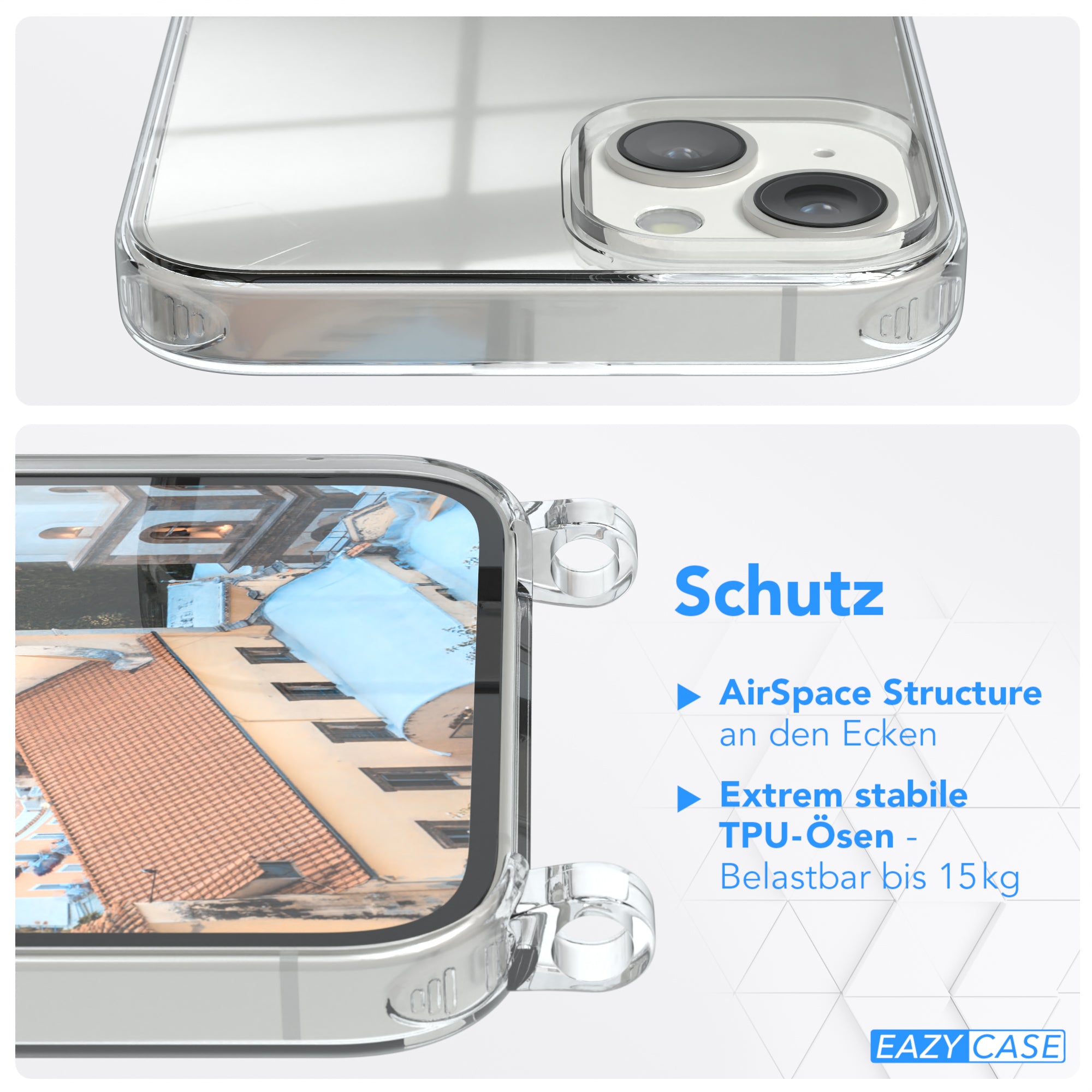 iPhone 14 Plus transparente Hülle + Kordel
