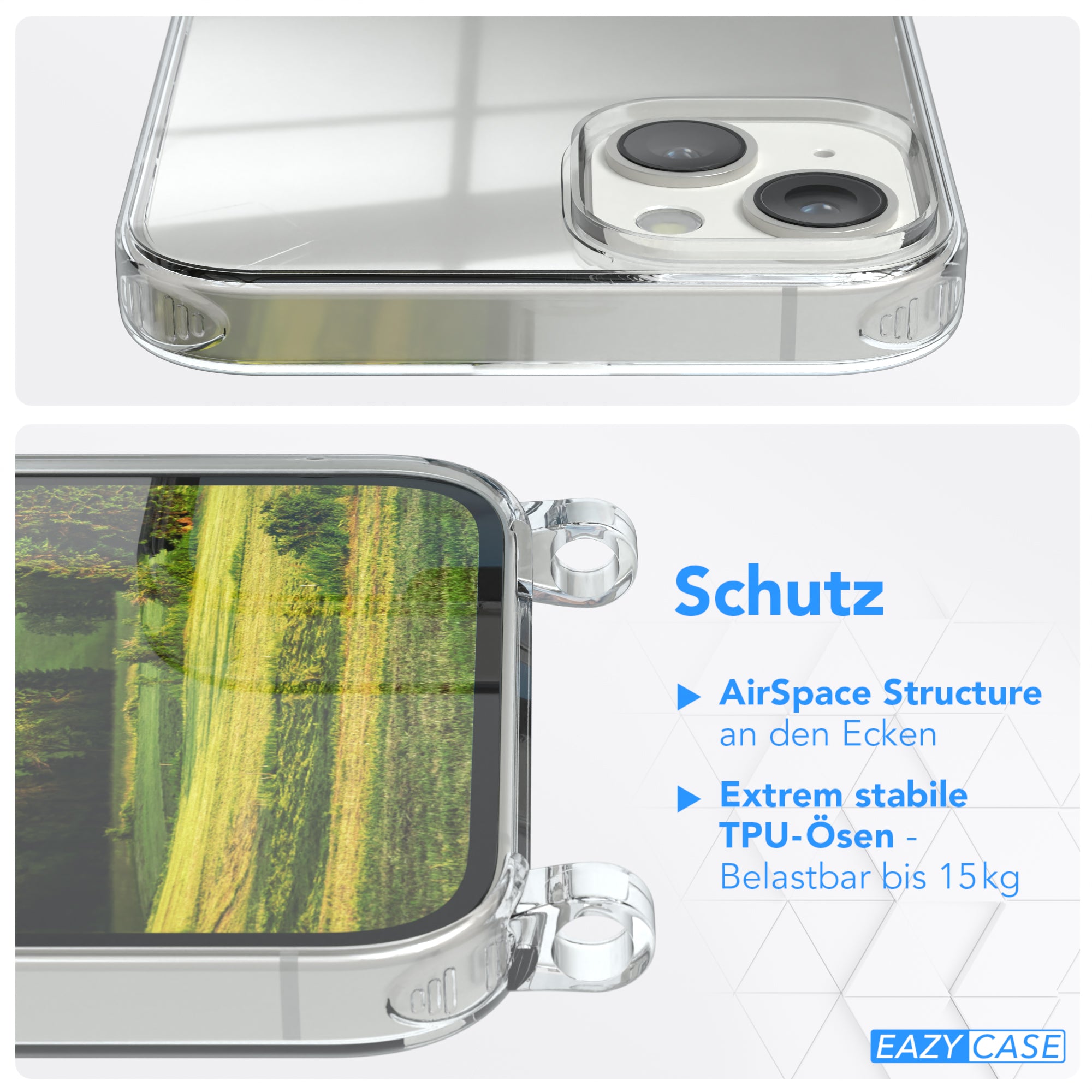 iPhone 14 Plus transparente Hülle + Kordel