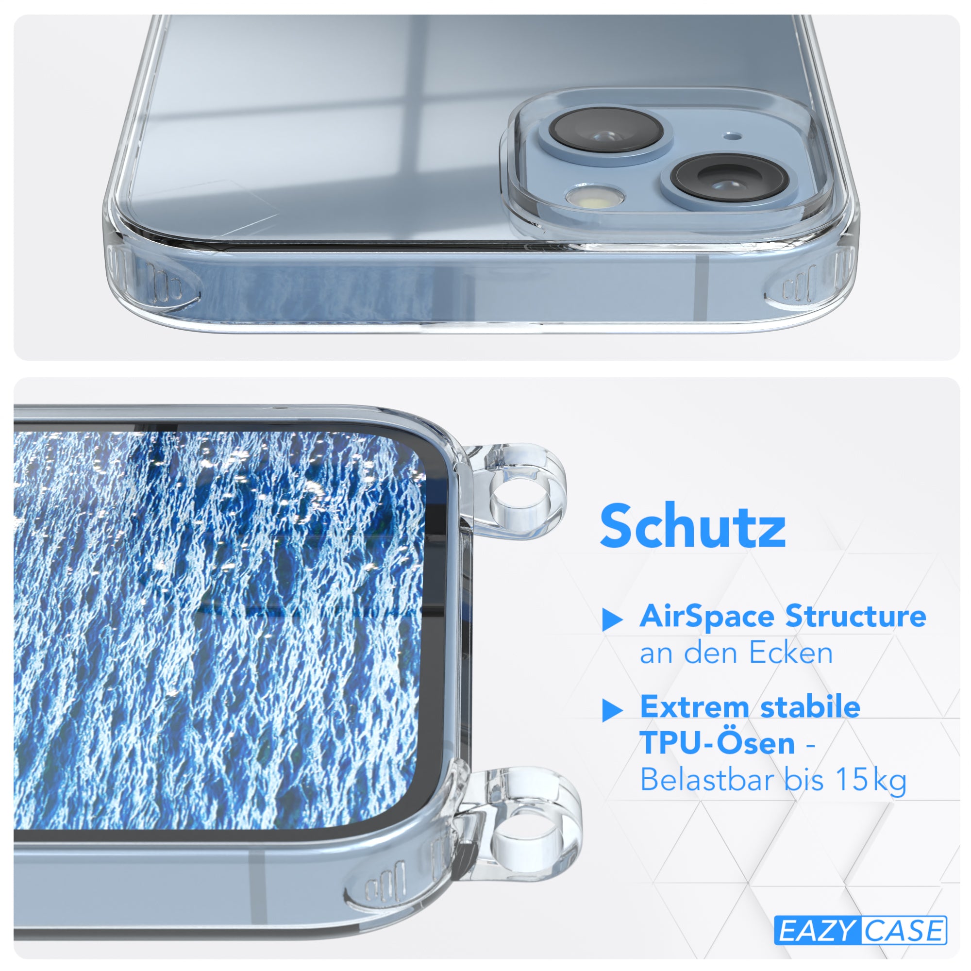 iPhone 14 Plus transparente Hülle + Kordel