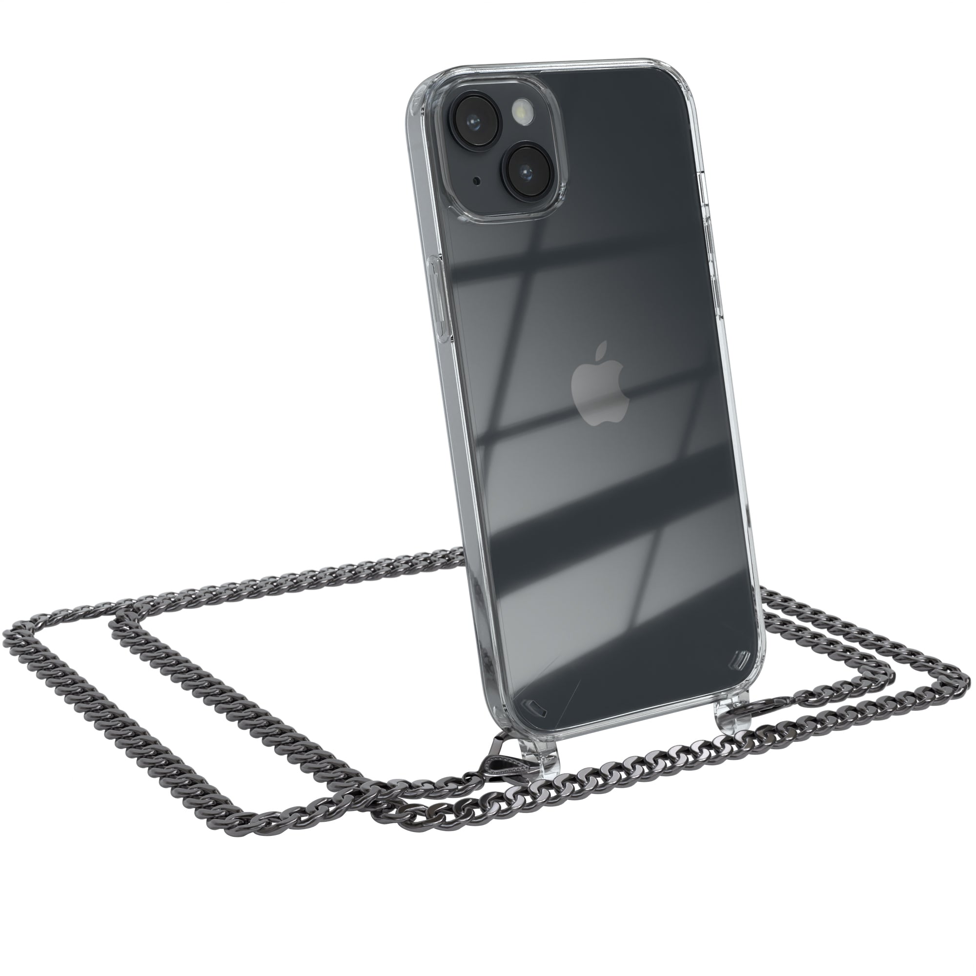 iPhone 14 Plus Hülle mit Metallkette + Schwarze Kordel