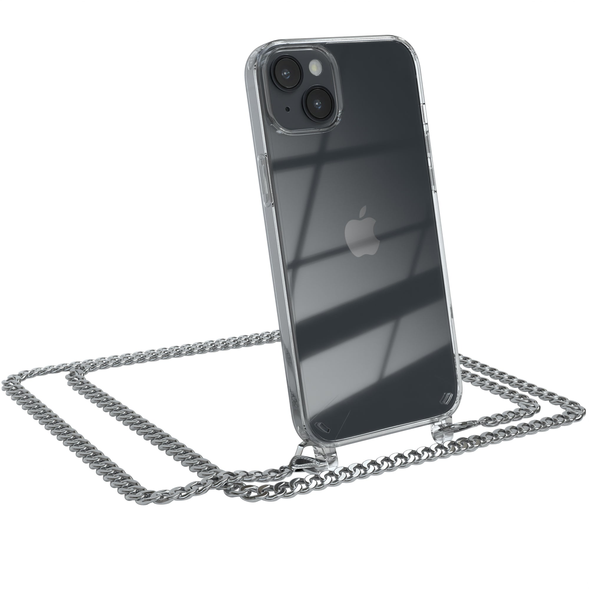 iPhone 14 Plus Hülle mit Metallkette + Schwarze Kordel