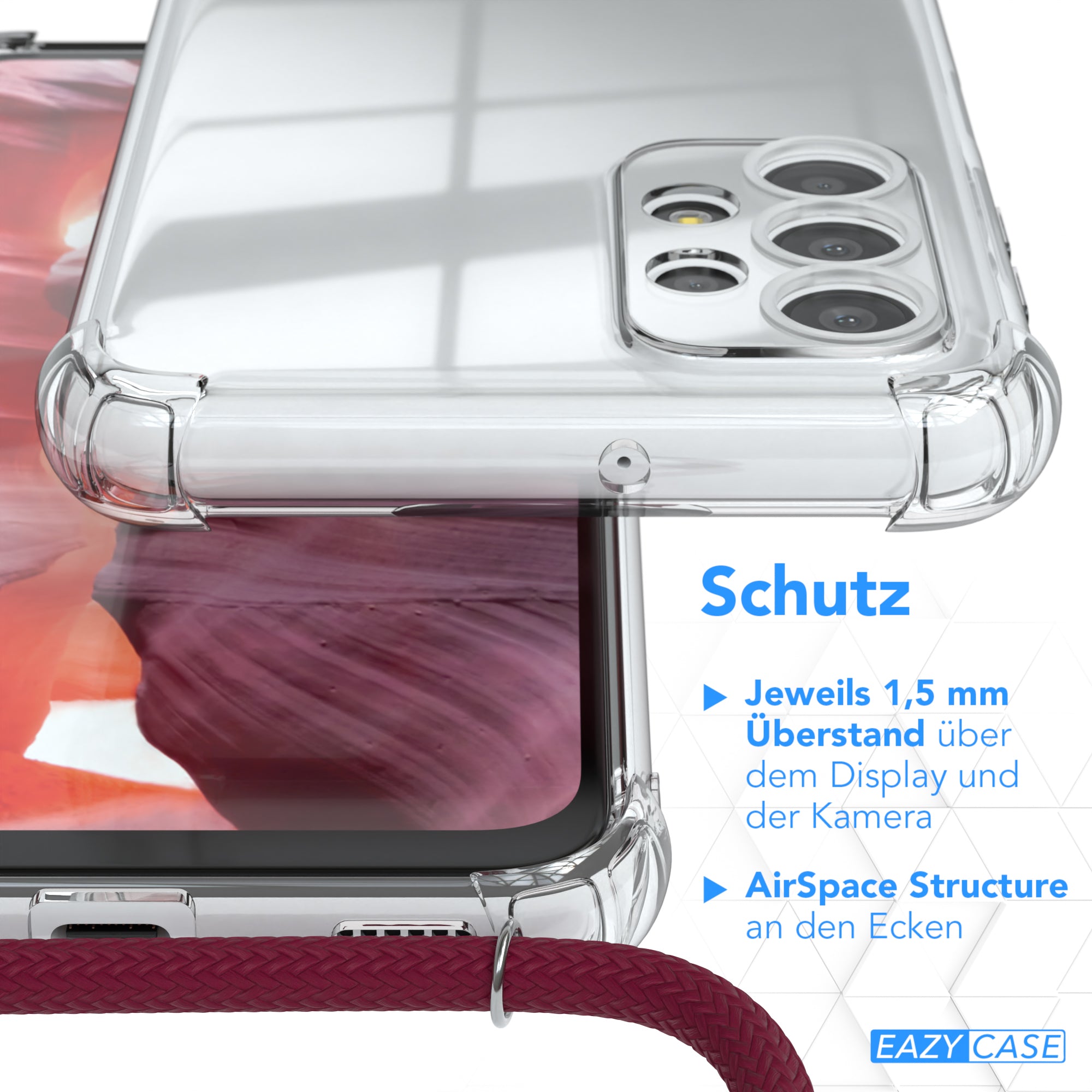 Galaxy A23 5G transparente Hülle + Kordel