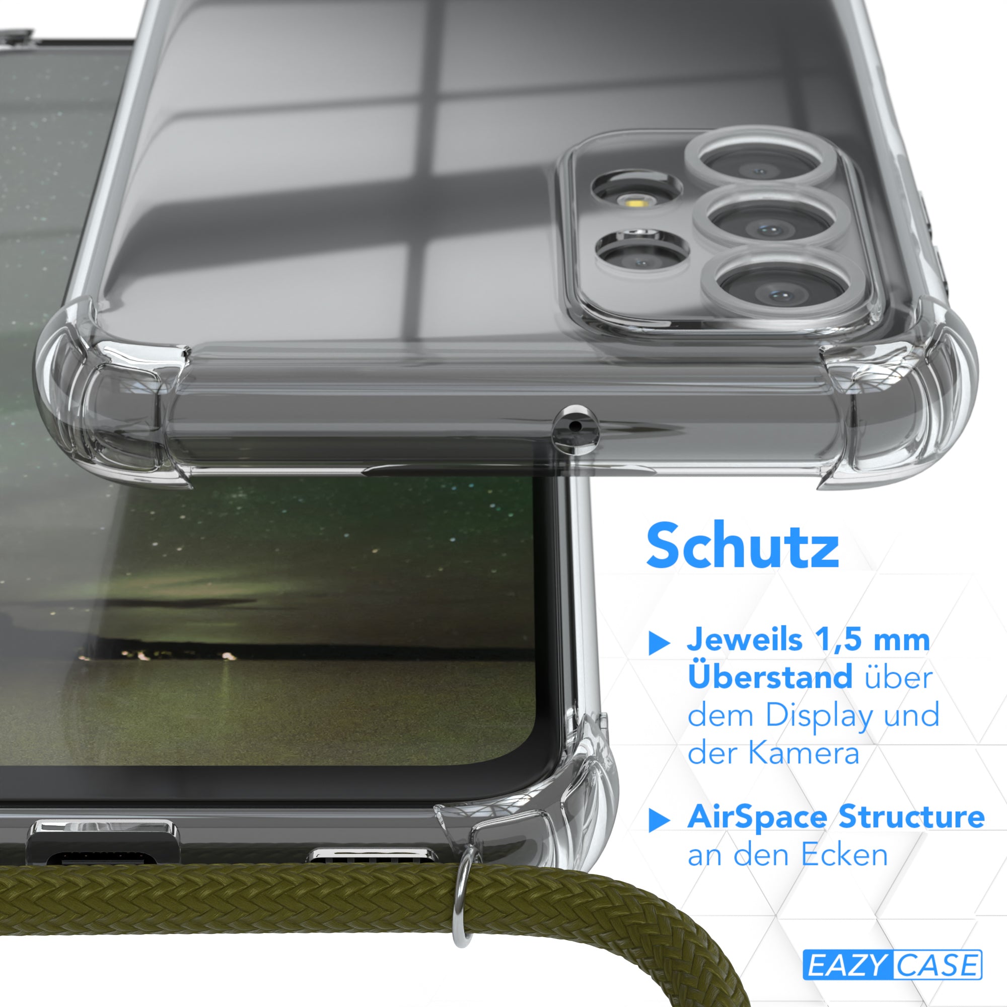 Galaxy A23 5G transparente Hülle + Kordel