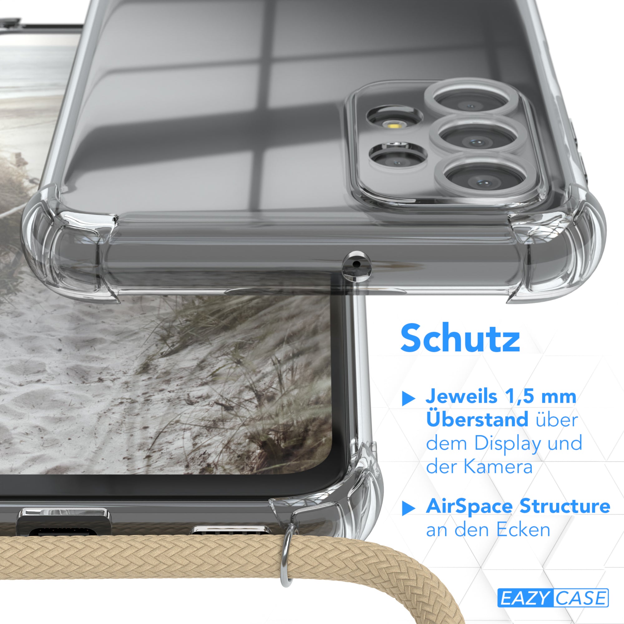 Galaxy A23 5G transparente Hülle + Kordel