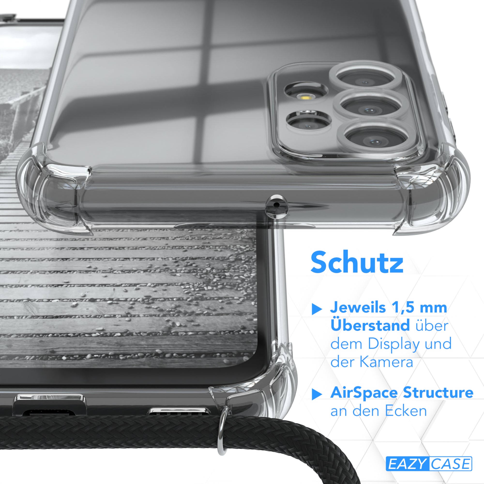 Galaxy A23 5G transparente Hülle + Kordel