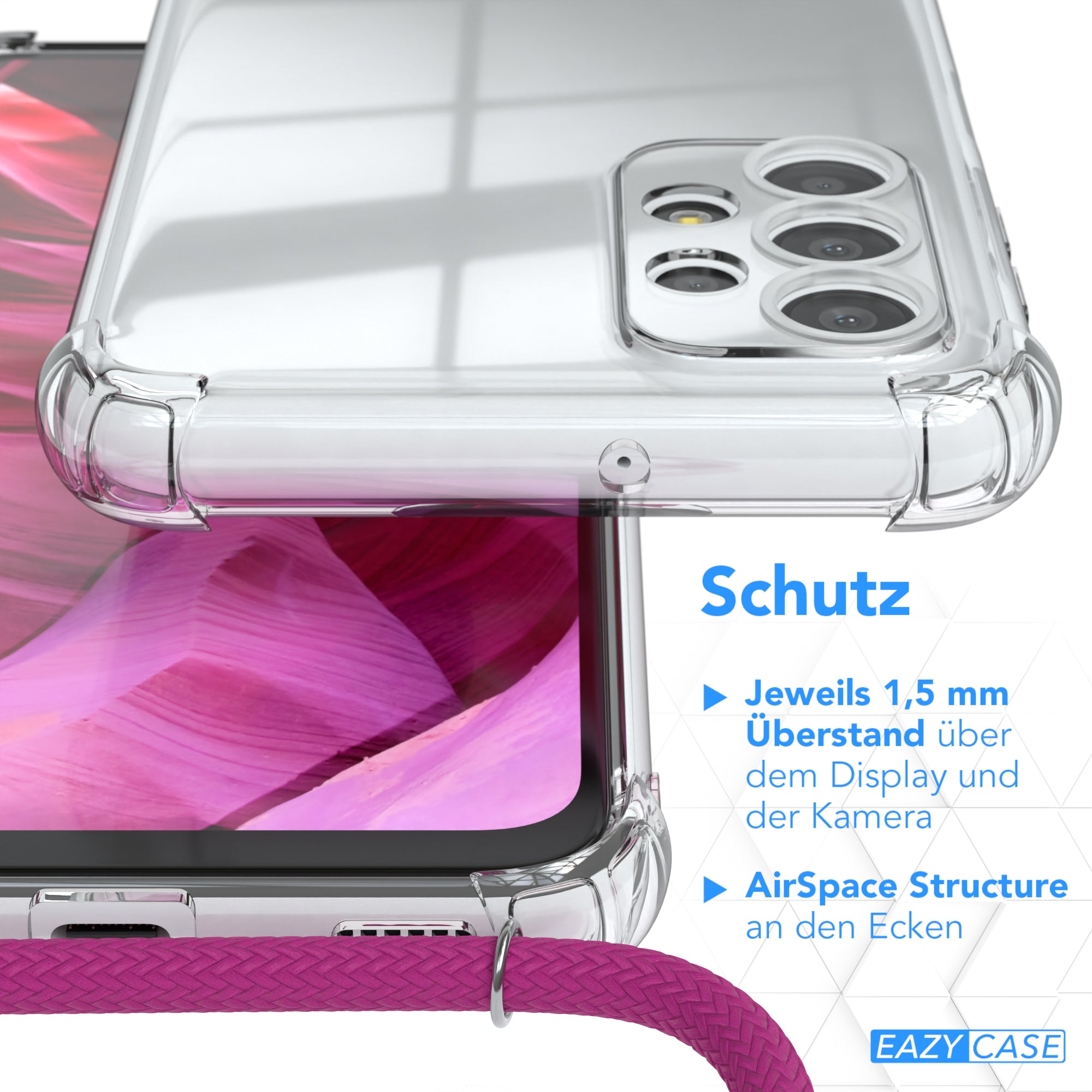 Galaxy A23 5G transparente Hülle + Kordel
