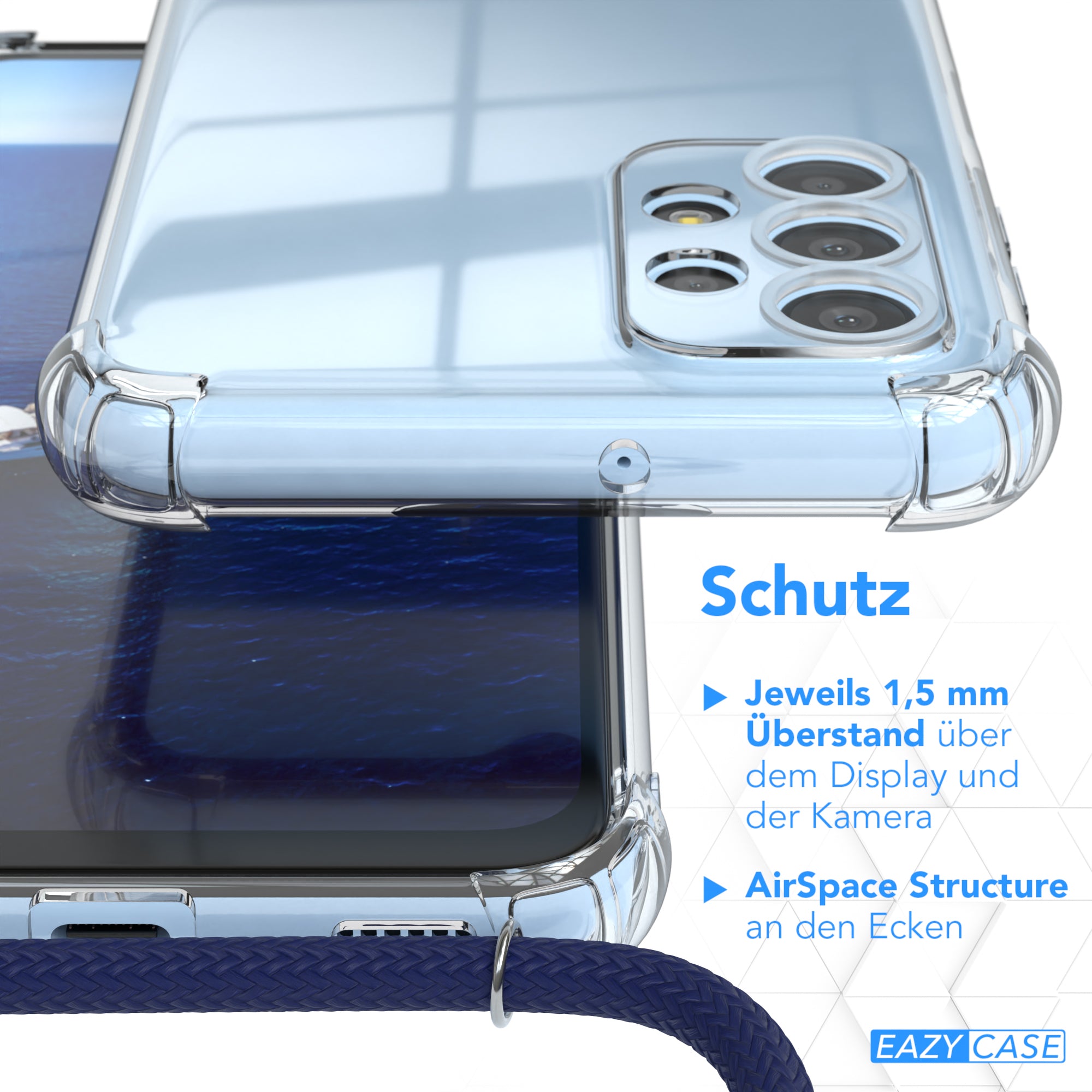 Galaxy A23 5G transparente Hülle + Kordel