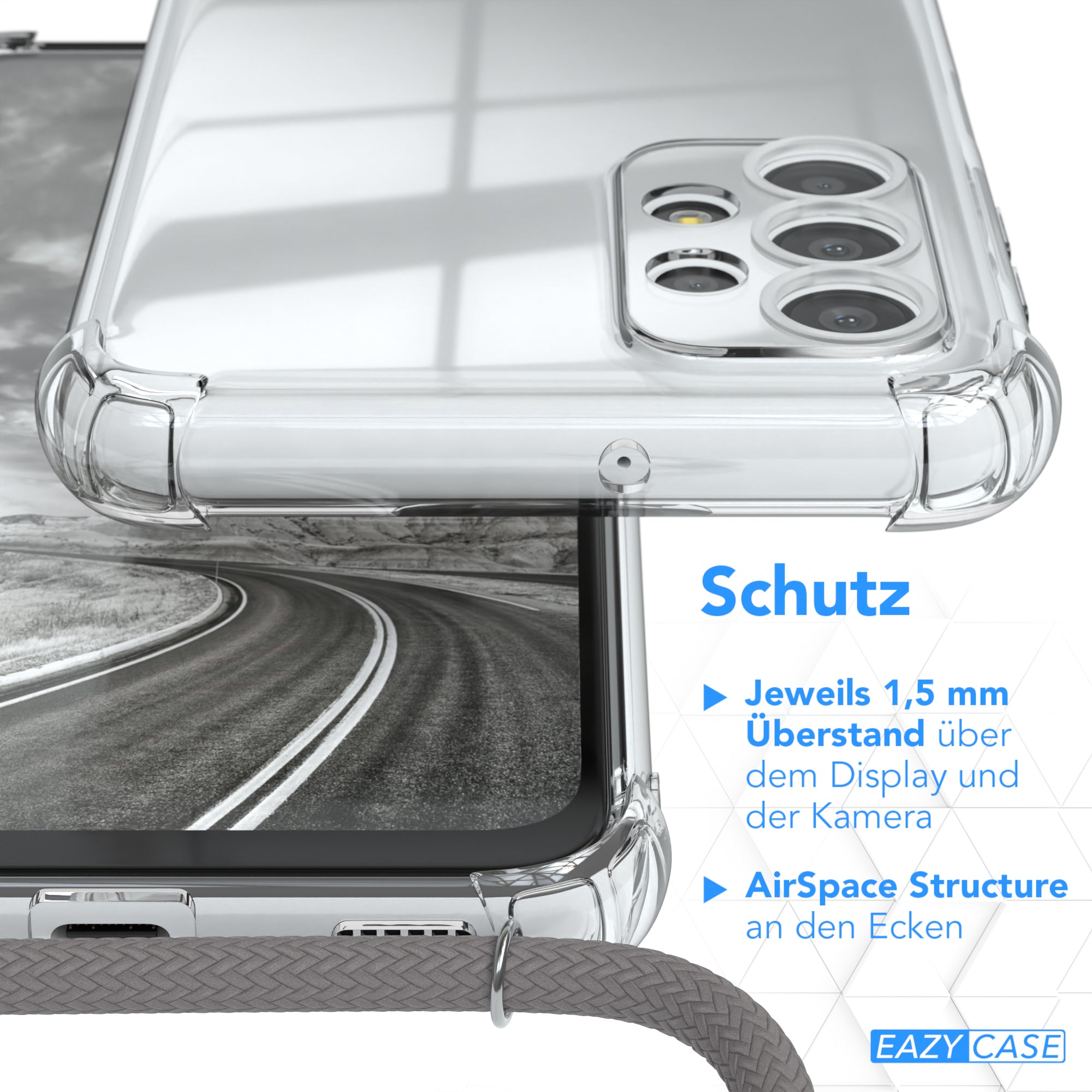 Galaxy A23 5G transparente Hülle + Kordel