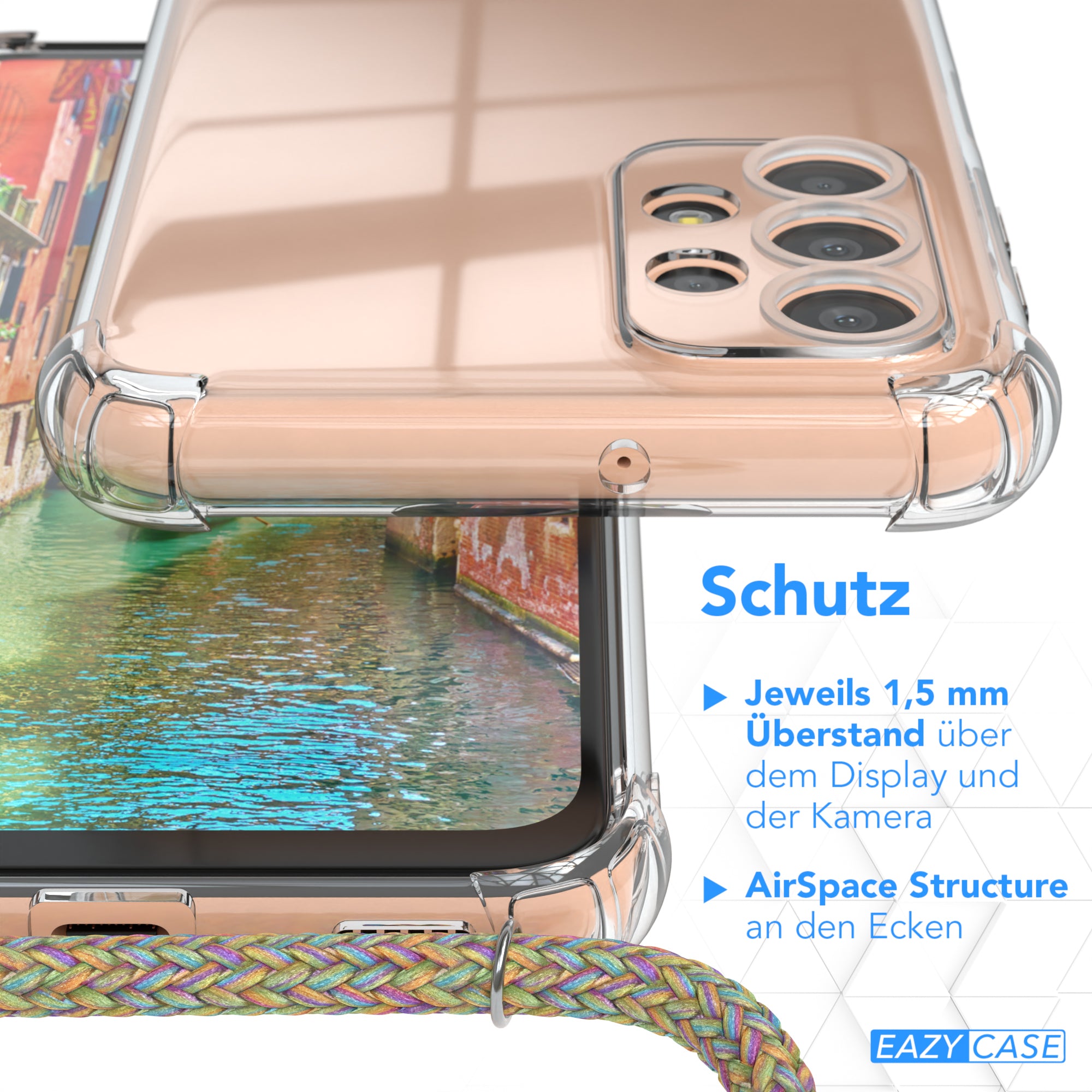 Galaxy A23 5G transparente Hülle + Kordel