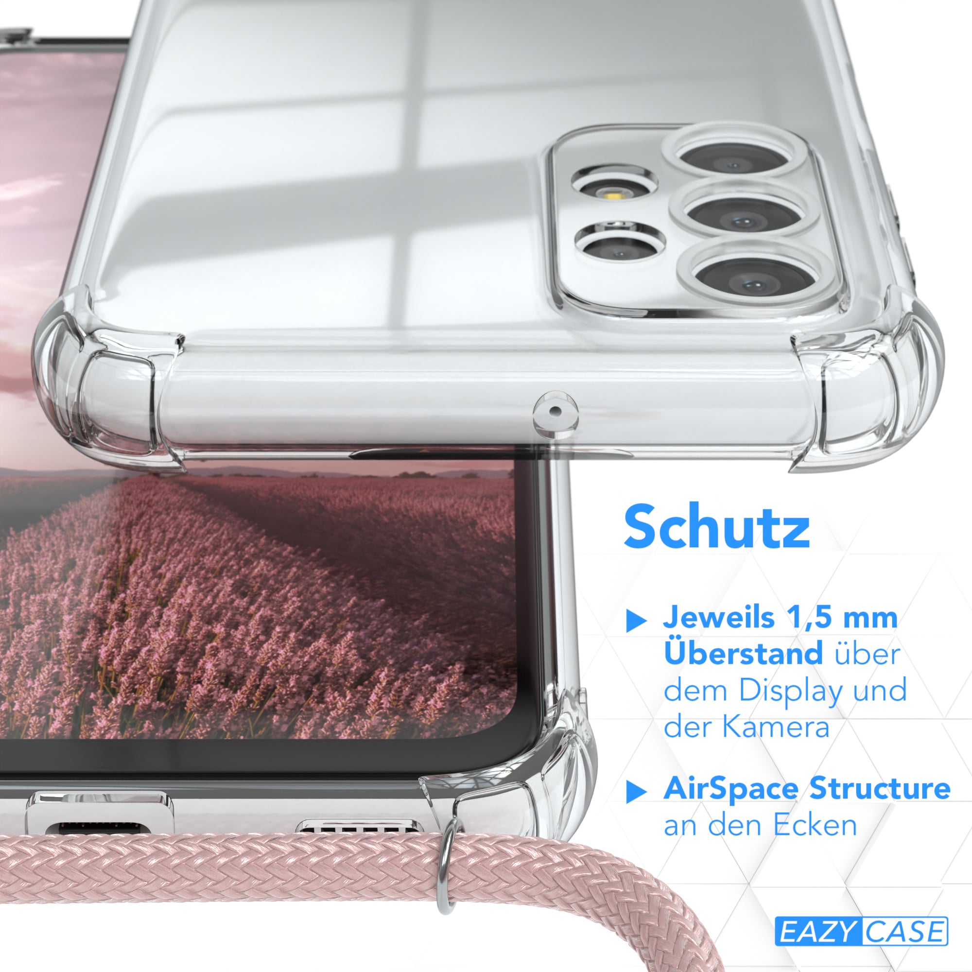 Galaxy A23 5G transparente Hülle + Kordel