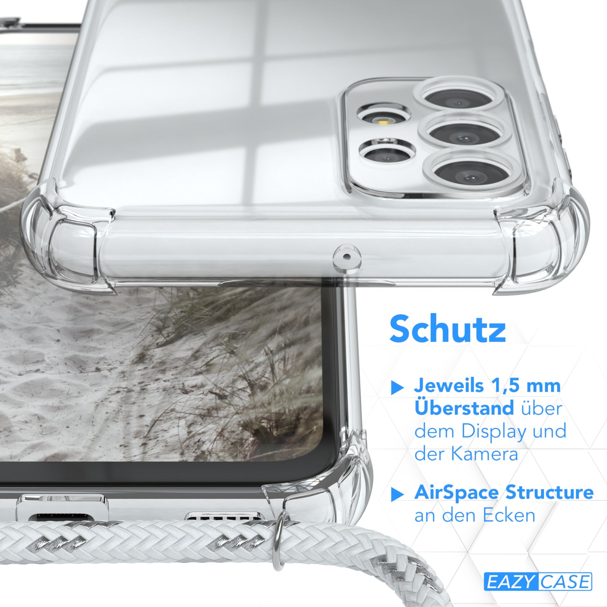 Galaxy A23 5G transparente Hülle + Kordel