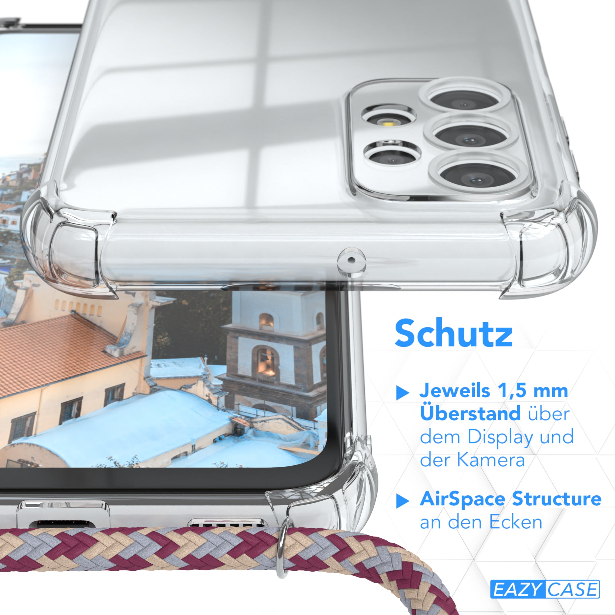 Galaxy A23 5G transparente Hülle + Kordel