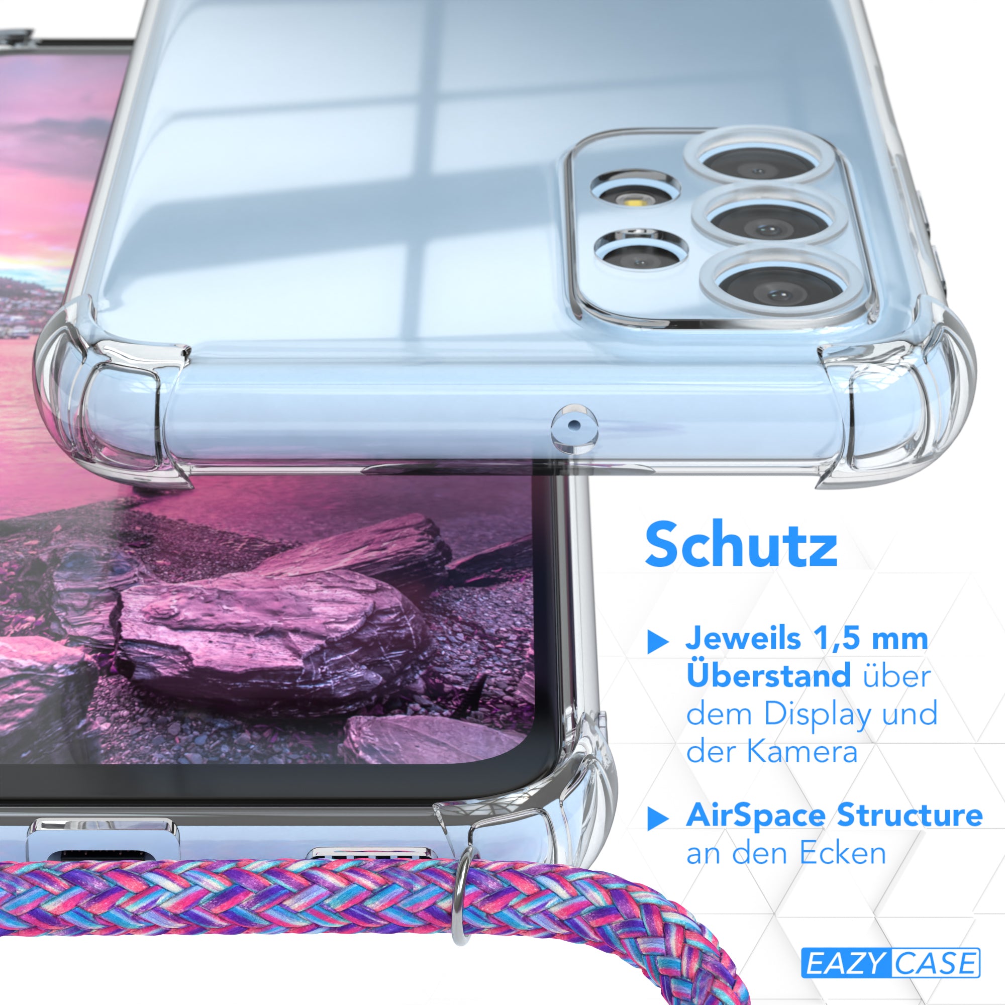 Galaxy A23 5G transparente Hülle + Kordel