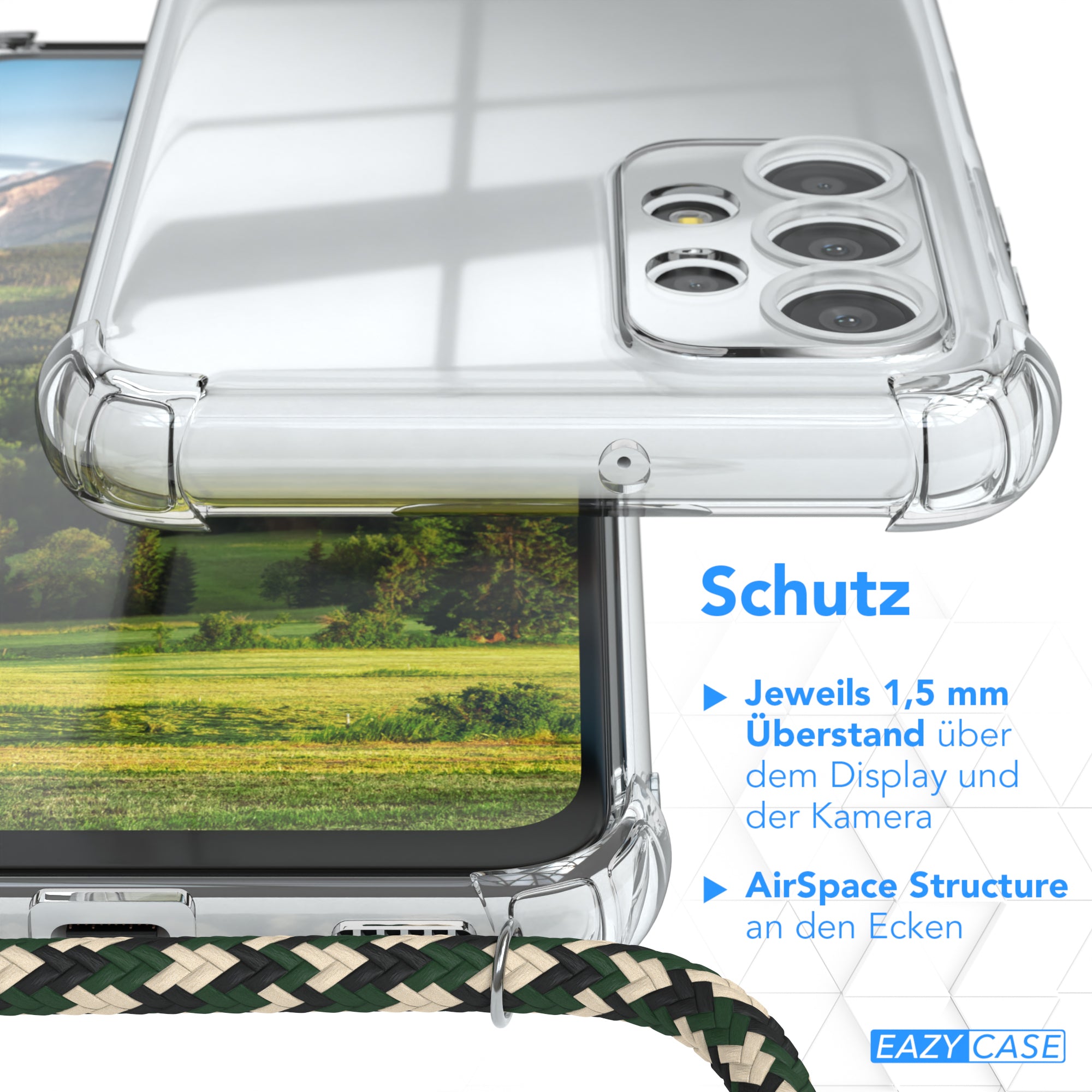 Galaxy A23 5G transparente Hülle + Kordel
