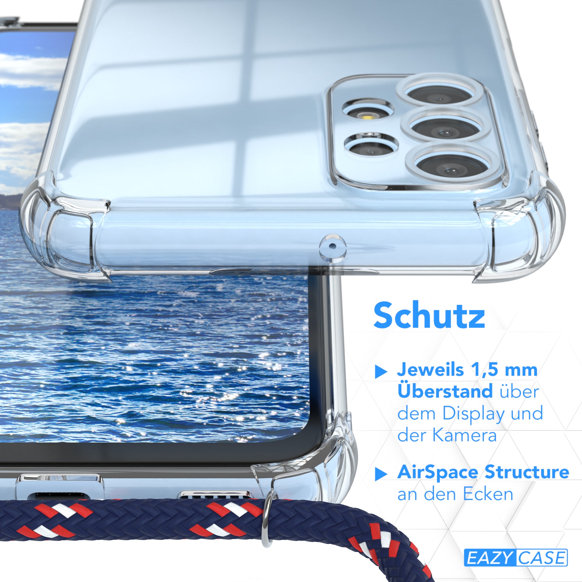Galaxy A23 5G transparente Hülle + Kordel