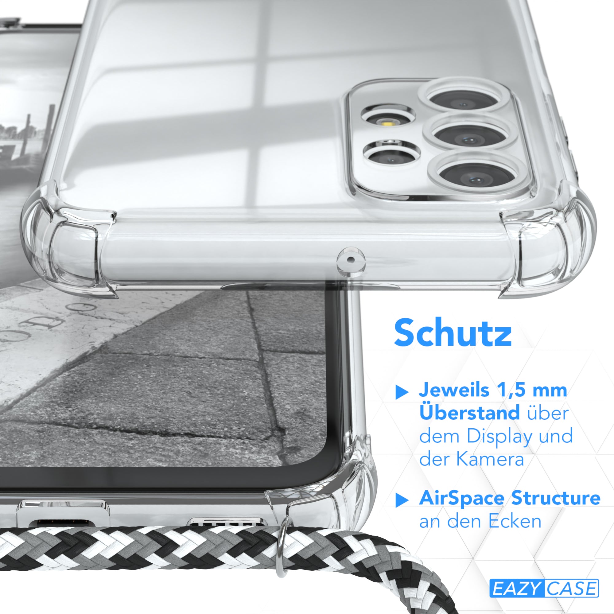 Galaxy A23 5G transparente Hülle + Kordel