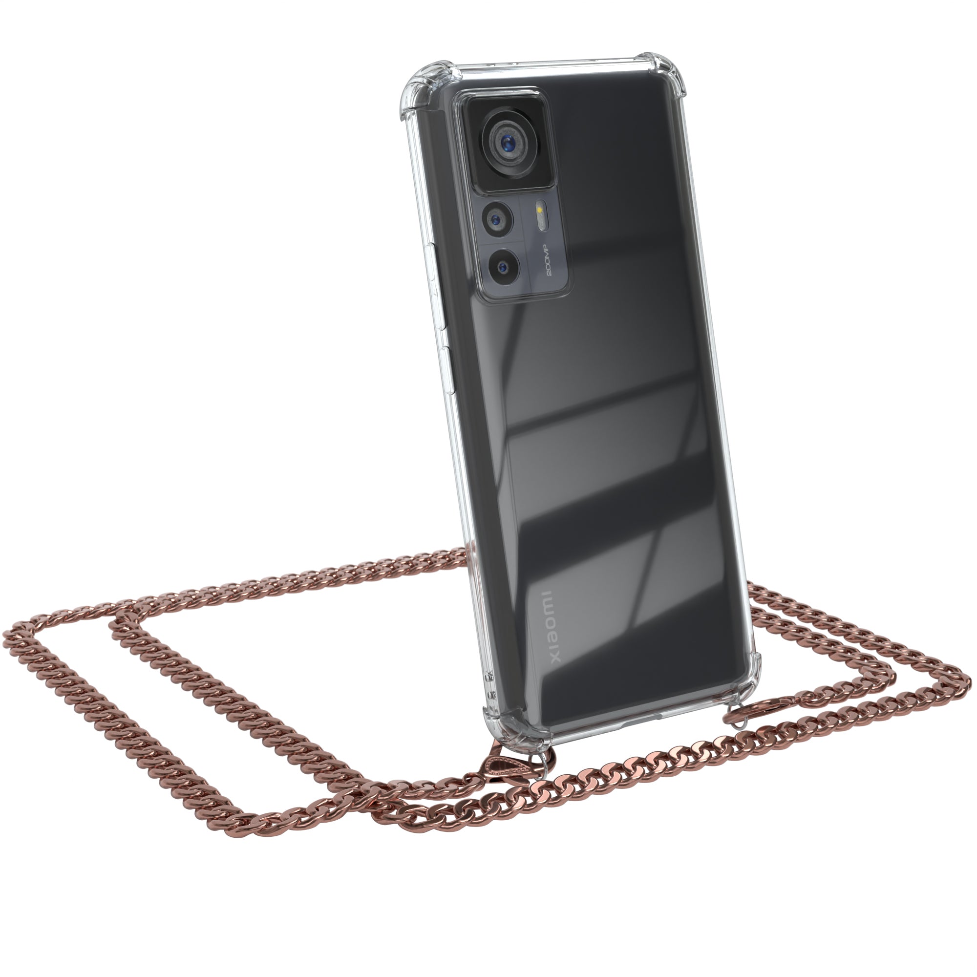 Xiaomi 12T / 12T Pro Hülle mit Metallkette + Schwarze Kordel
