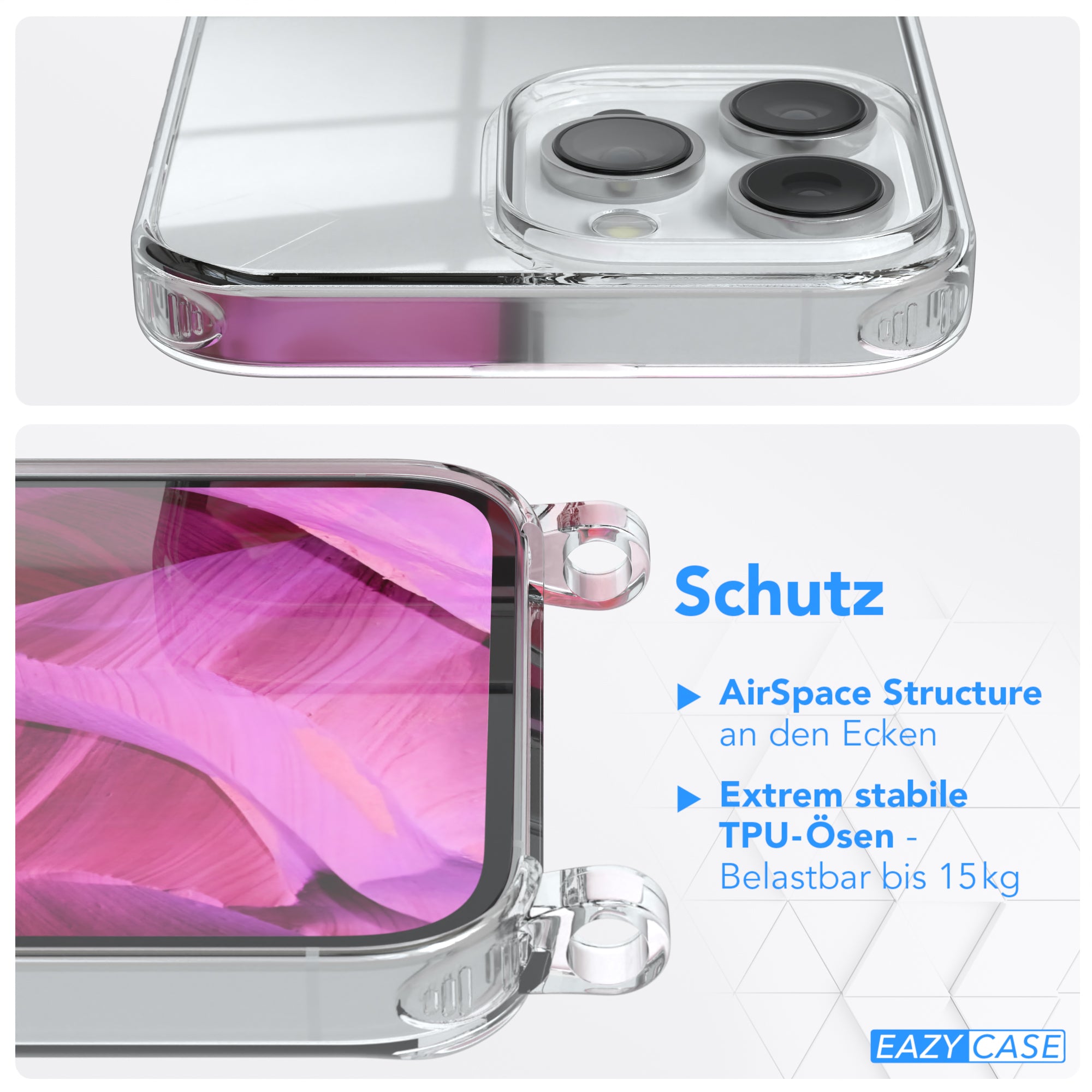 iPhone 14 Pro Max transparente Hülle + Kordel