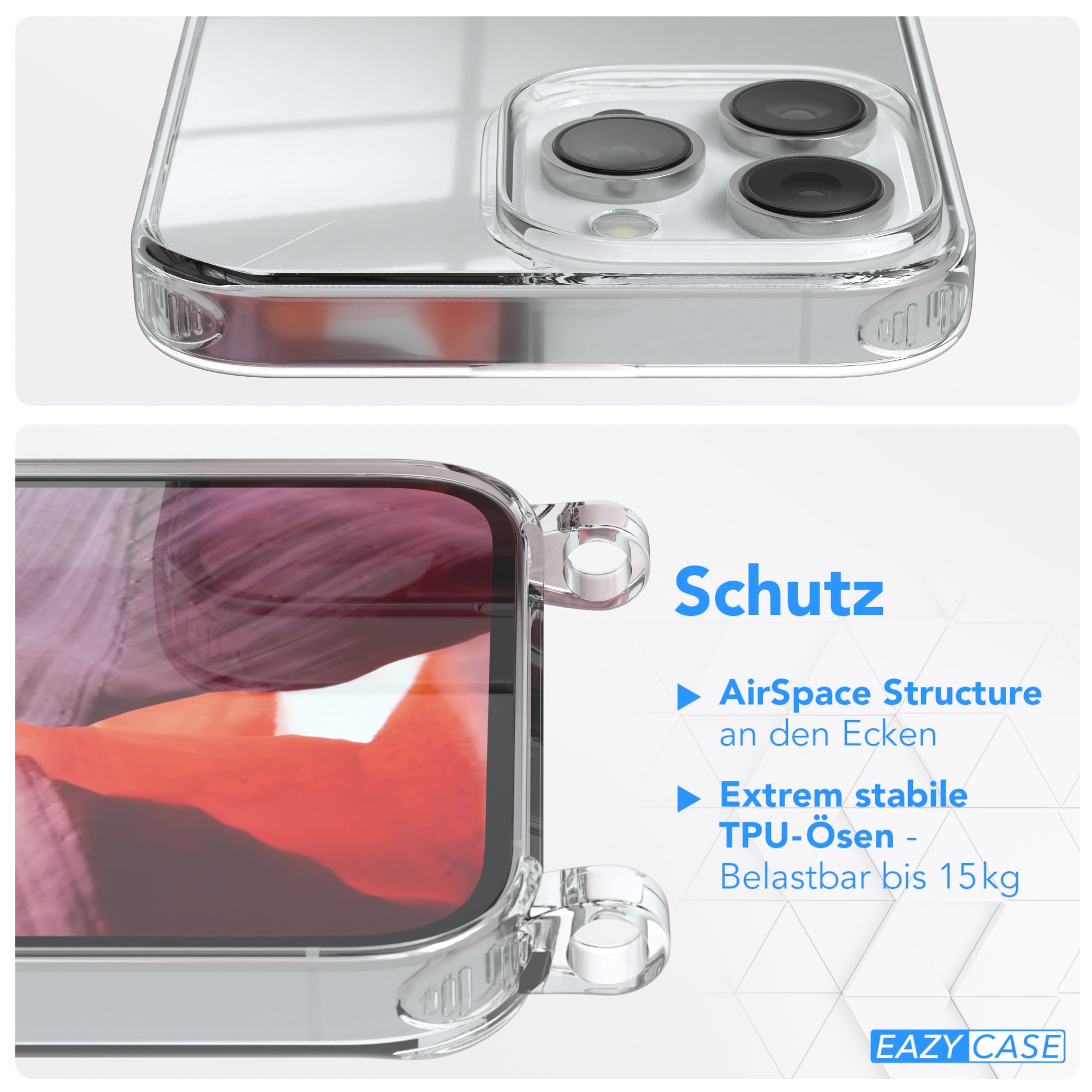 iPhone 14 Pro Max transparente Hülle + Kordel