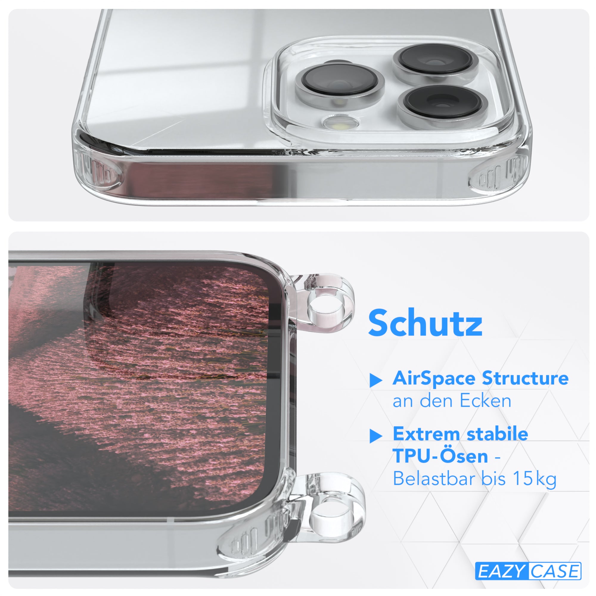 iPhone 14 Pro Max transparente Hülle + Kordel