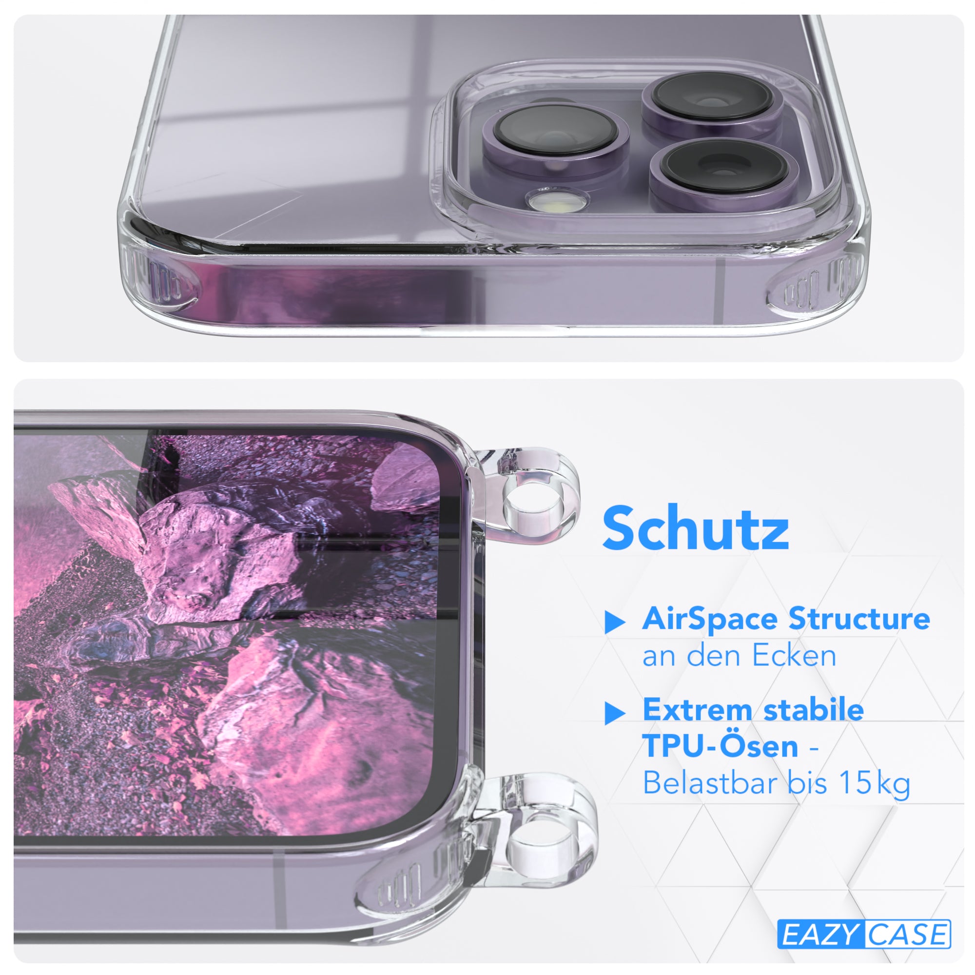 iPhone 14 Pro Max transparente Hülle + Kordel