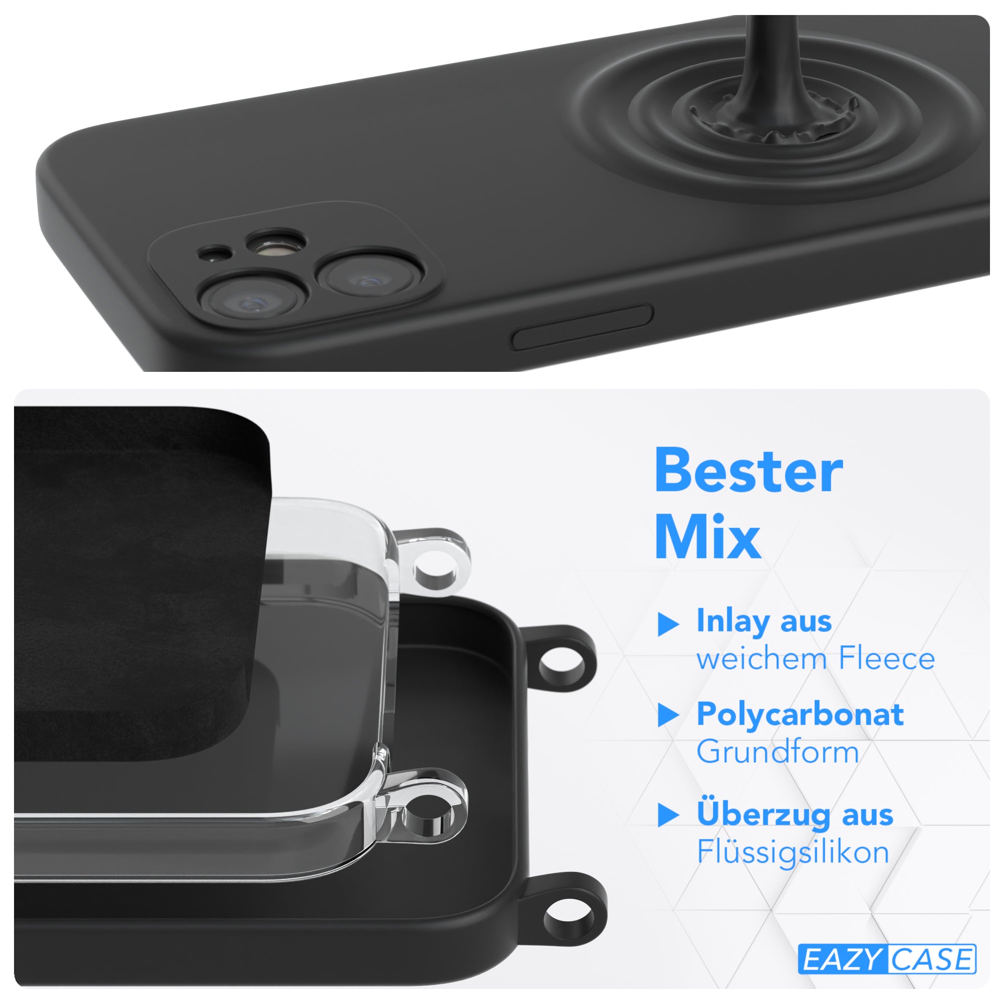 iPhone 12 Mini Silikonhülle + Uni Kordel