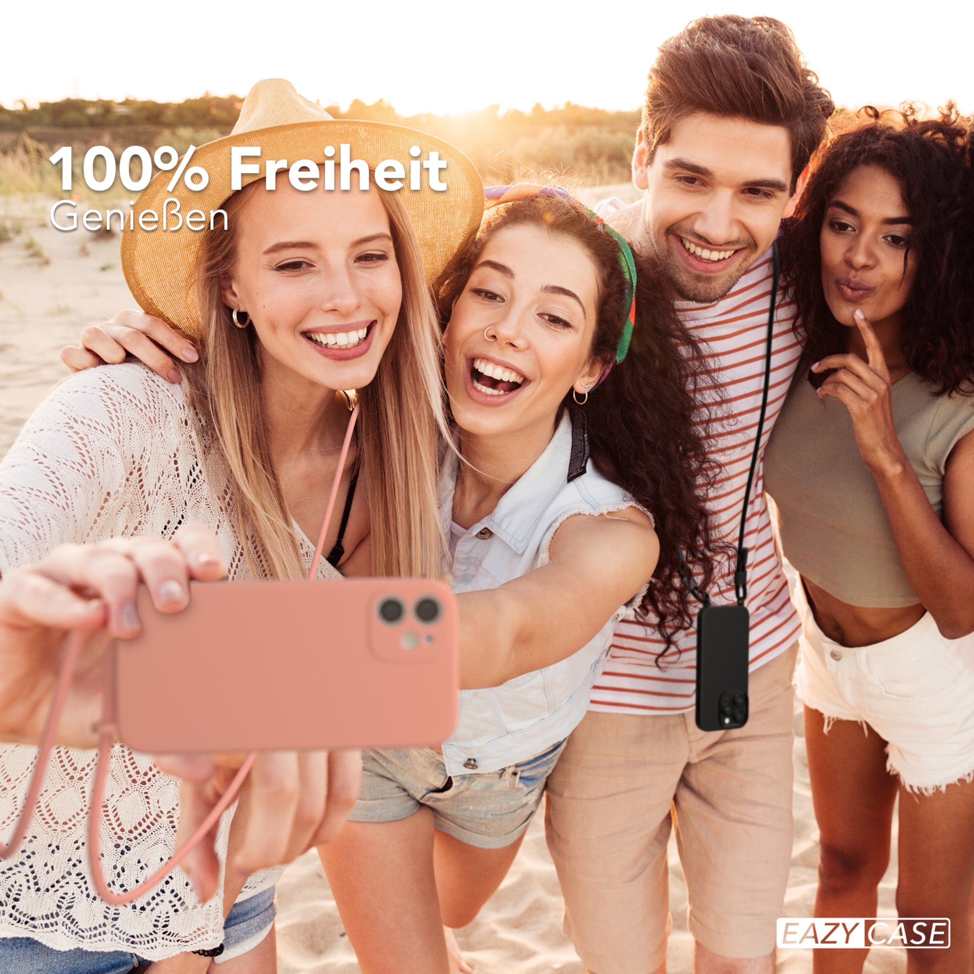 iPhone 12 Mini Silikonhülle + Uni Kordel