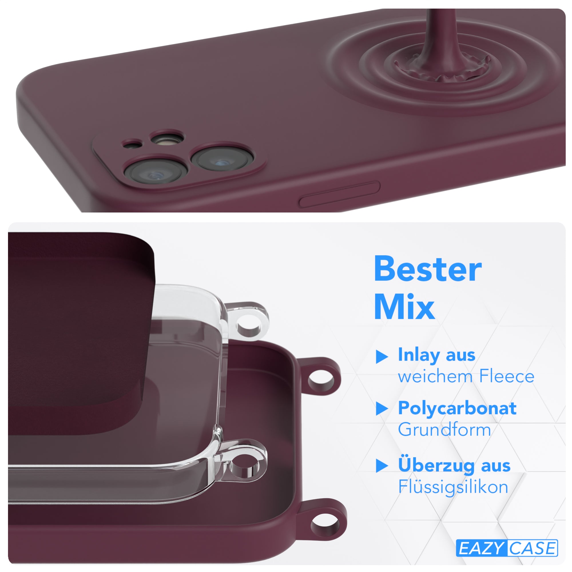 iPhone 12 / 12 Pro Silikonhülle + Uni Kordel