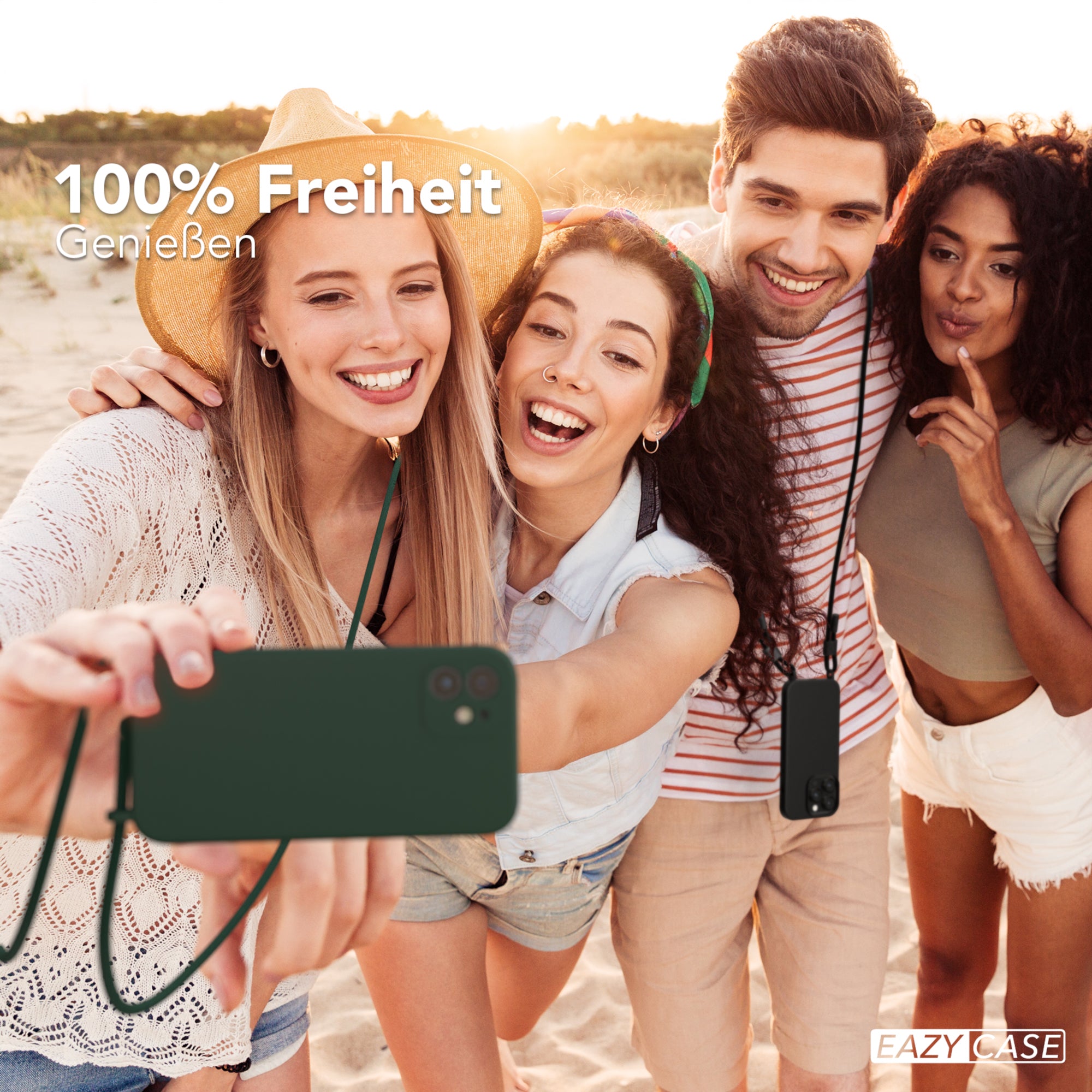 iPhone 12 / 12 Pro Silikonhülle + Uni Kordel